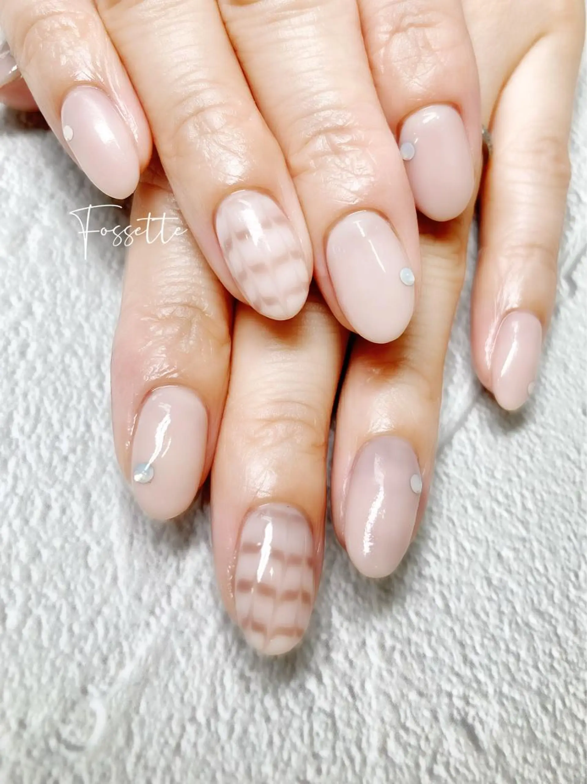 ネイル オフィスネイル ワンカラーネイル ピーコックネイル nailsalon Fossetteのネイルデザイン