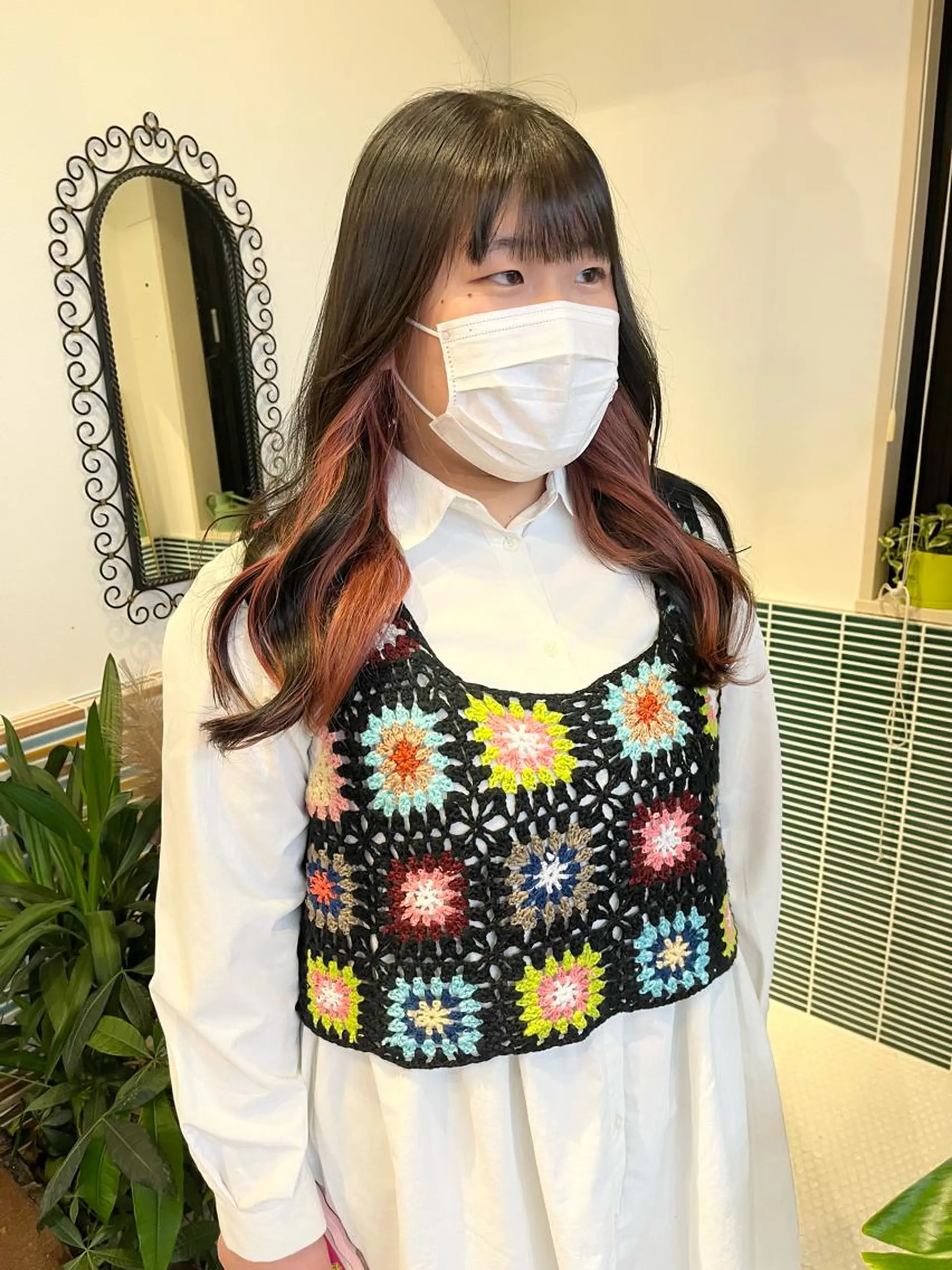 セミロング カラー ベージュカラー ブリーチ ピンクカラー ピンクベージュ 🩷ハイトーン透明感 レイヤー🩷ユリカのヘアスタイル