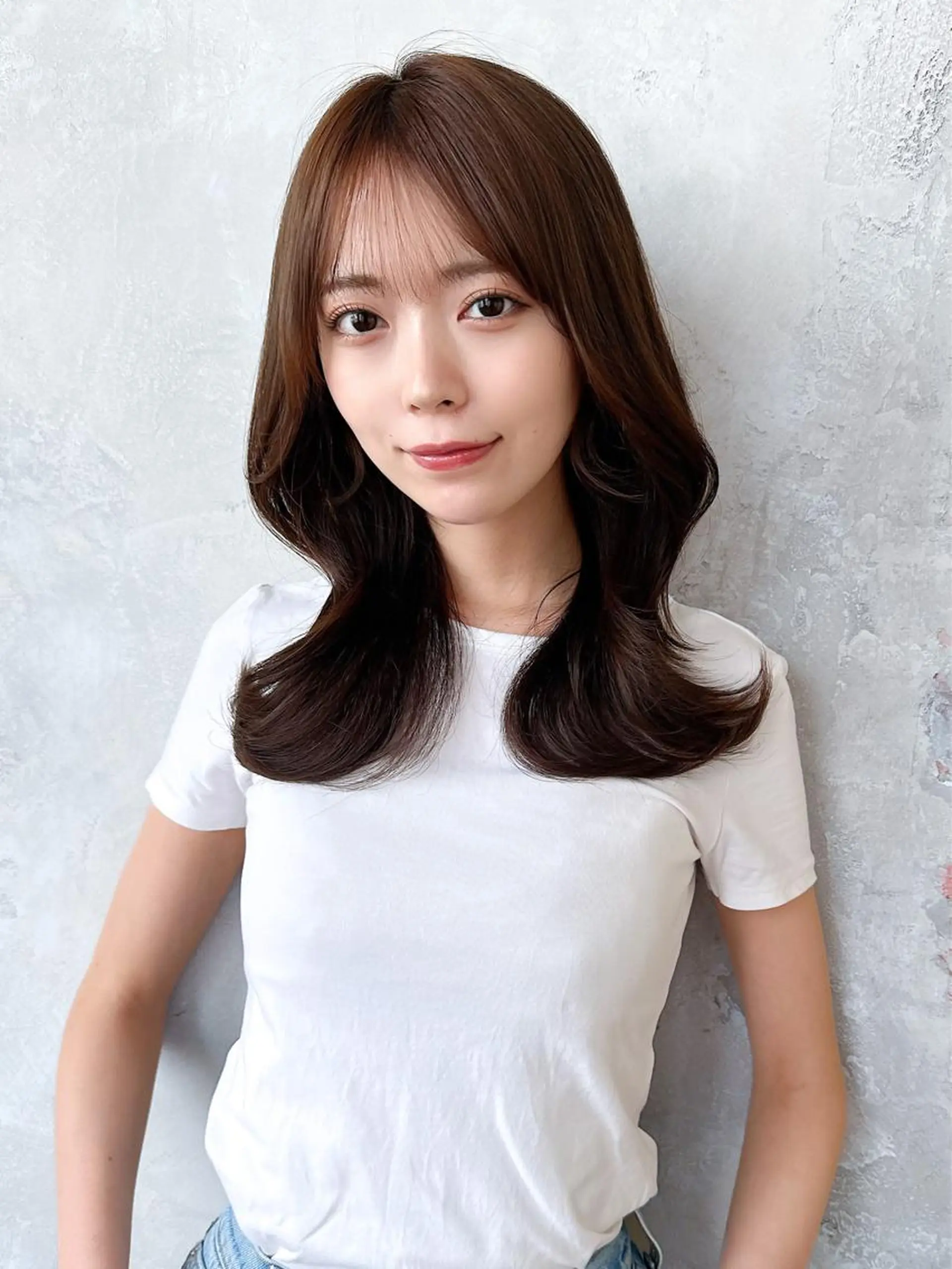 セミロング カラー ベージュカラー ブラウンカラー ブラウンベージュ くびれヘア 顔周りカット カット ヘアカラー トリートメント 顔周り/くびれヘア 韓国ヘア💕風間るなのヘアスタイル