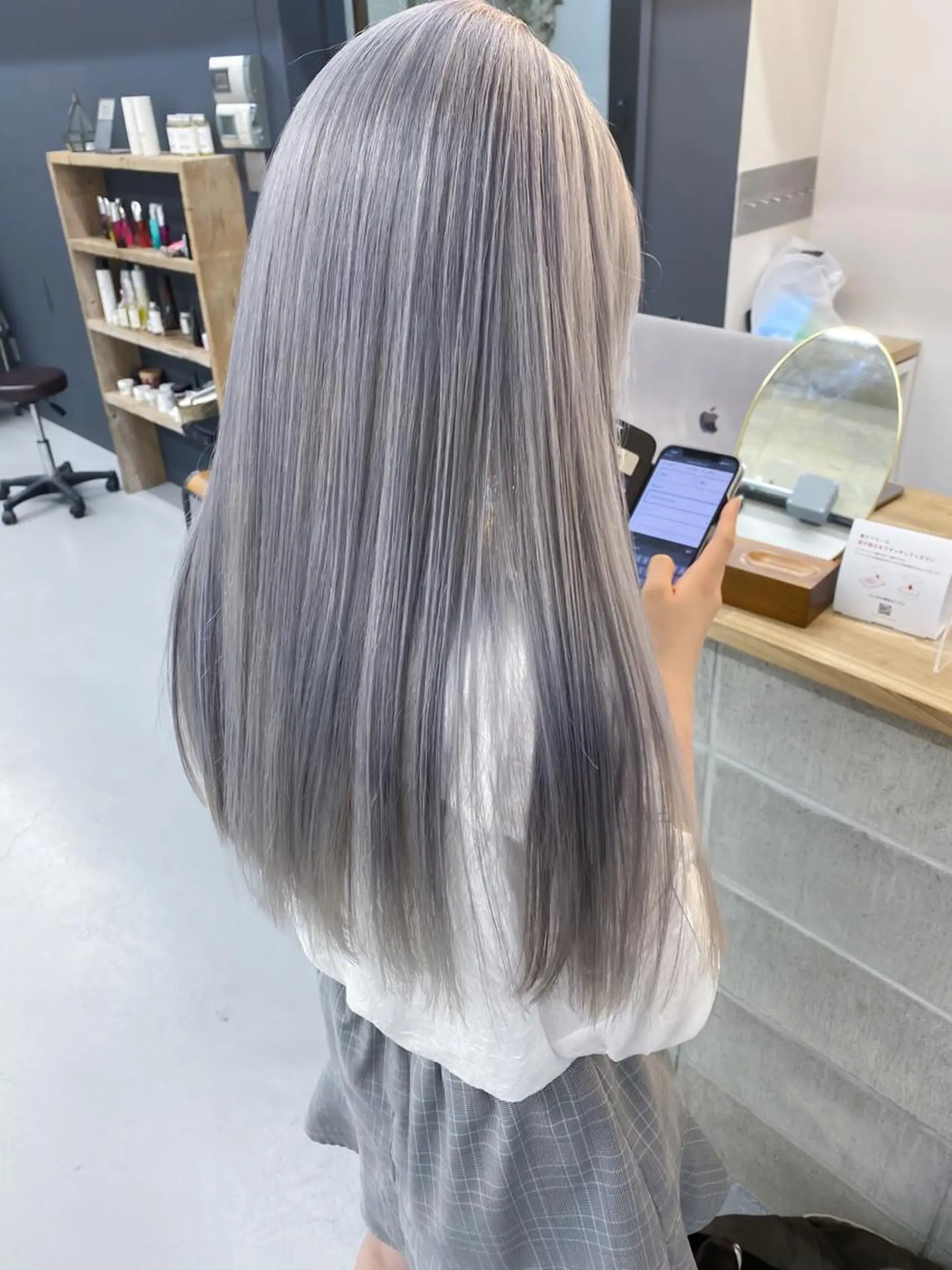 ロング カラー ハイトーンカラー パープルカラー シルバー 栄・伏見 JOULE'Sのヘアスタイル