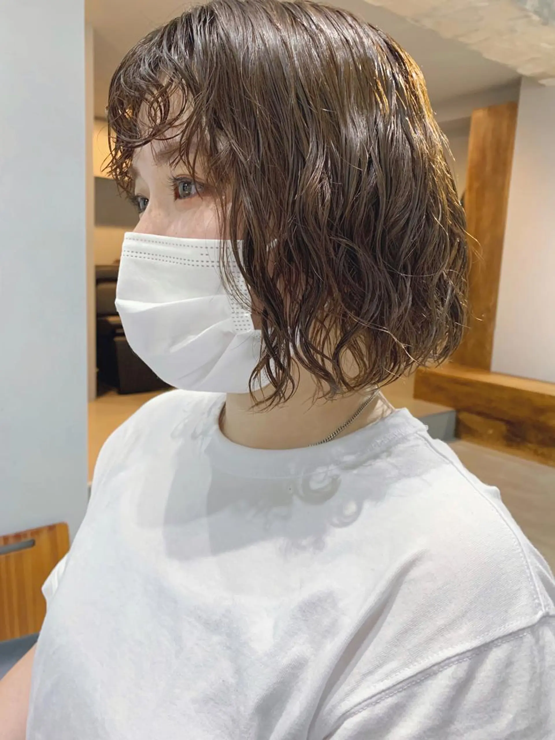 ミディアム パーマ ボブパーマコテ巻き風 パーマNo1深江秀平のヘアスタイル