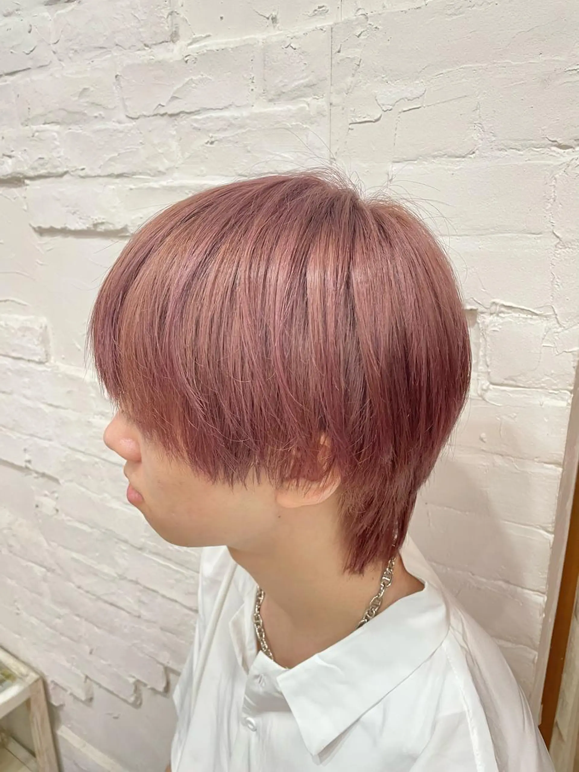 ショート ヘアアレンジ メンズ 【ピンク/韓国ヘア/ ヘアセット】亜海のヘアスタイル