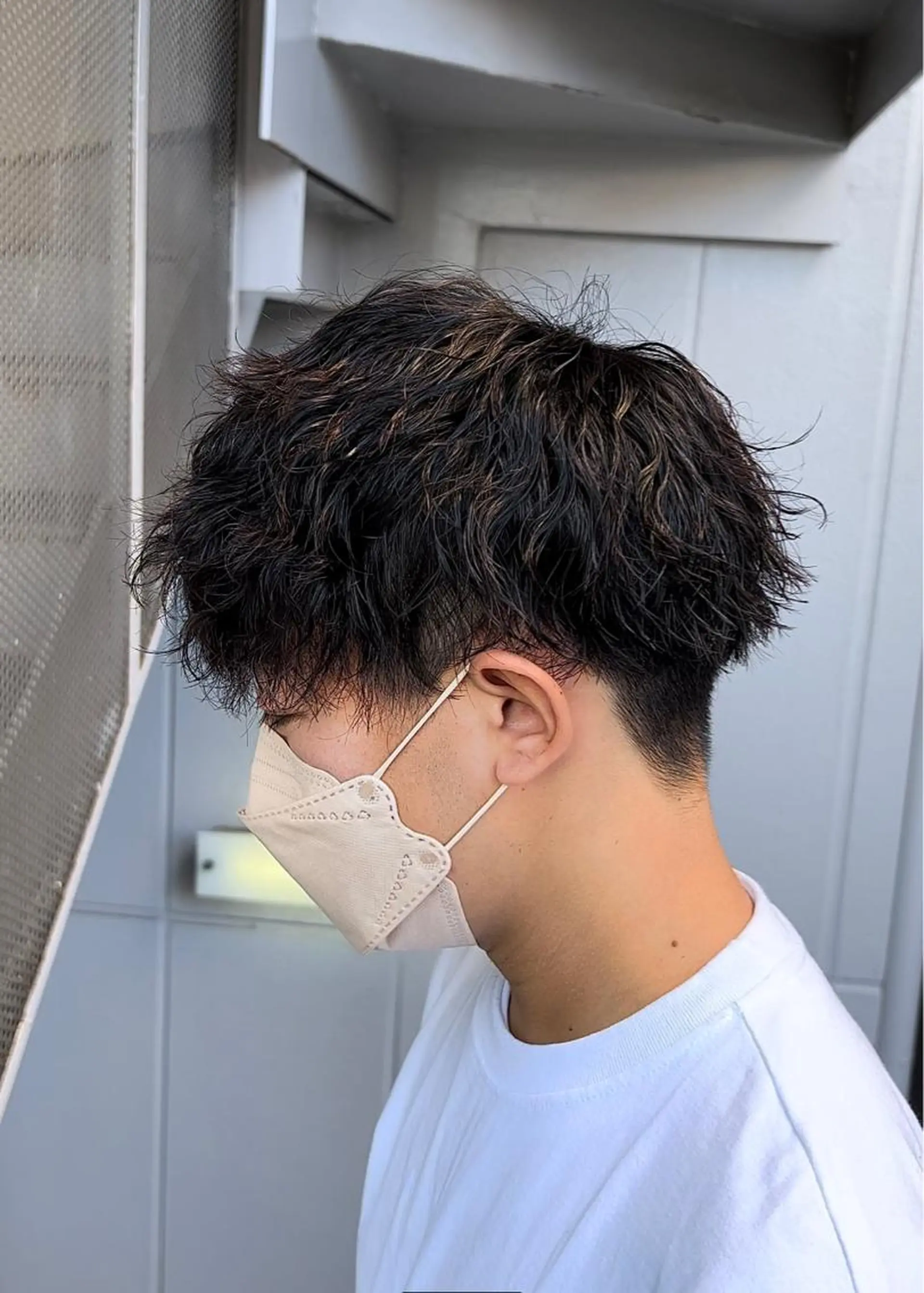 ショート パーマ メンズ 曲がる縮毛矯正 LIBER 　岩名のヘアスタイル