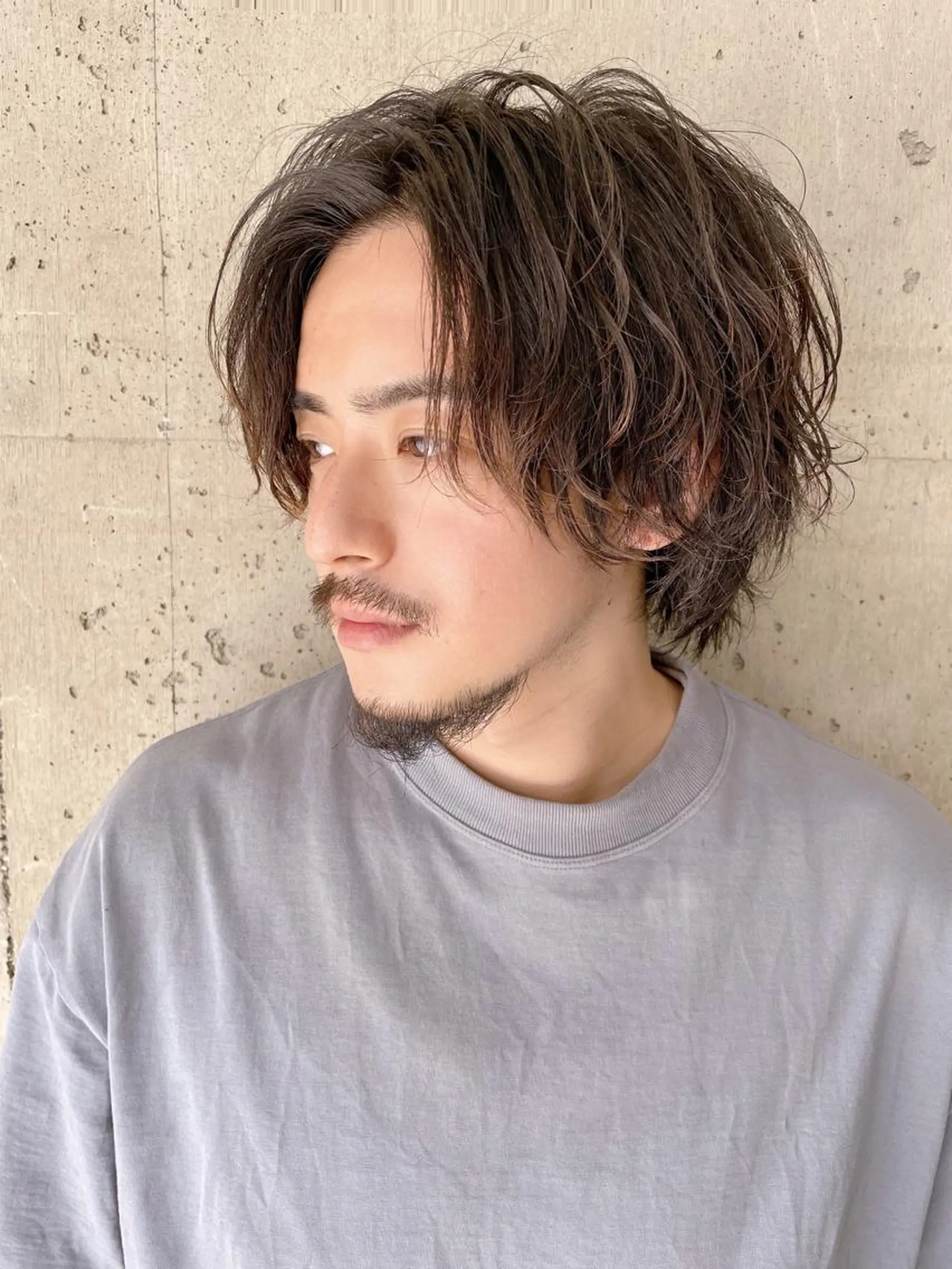 ミディアム メンズ ミディアムパーマ センターパート メンズパーマ 【代表】 高瀬慎也/縮毛矯正のヘアスタイル