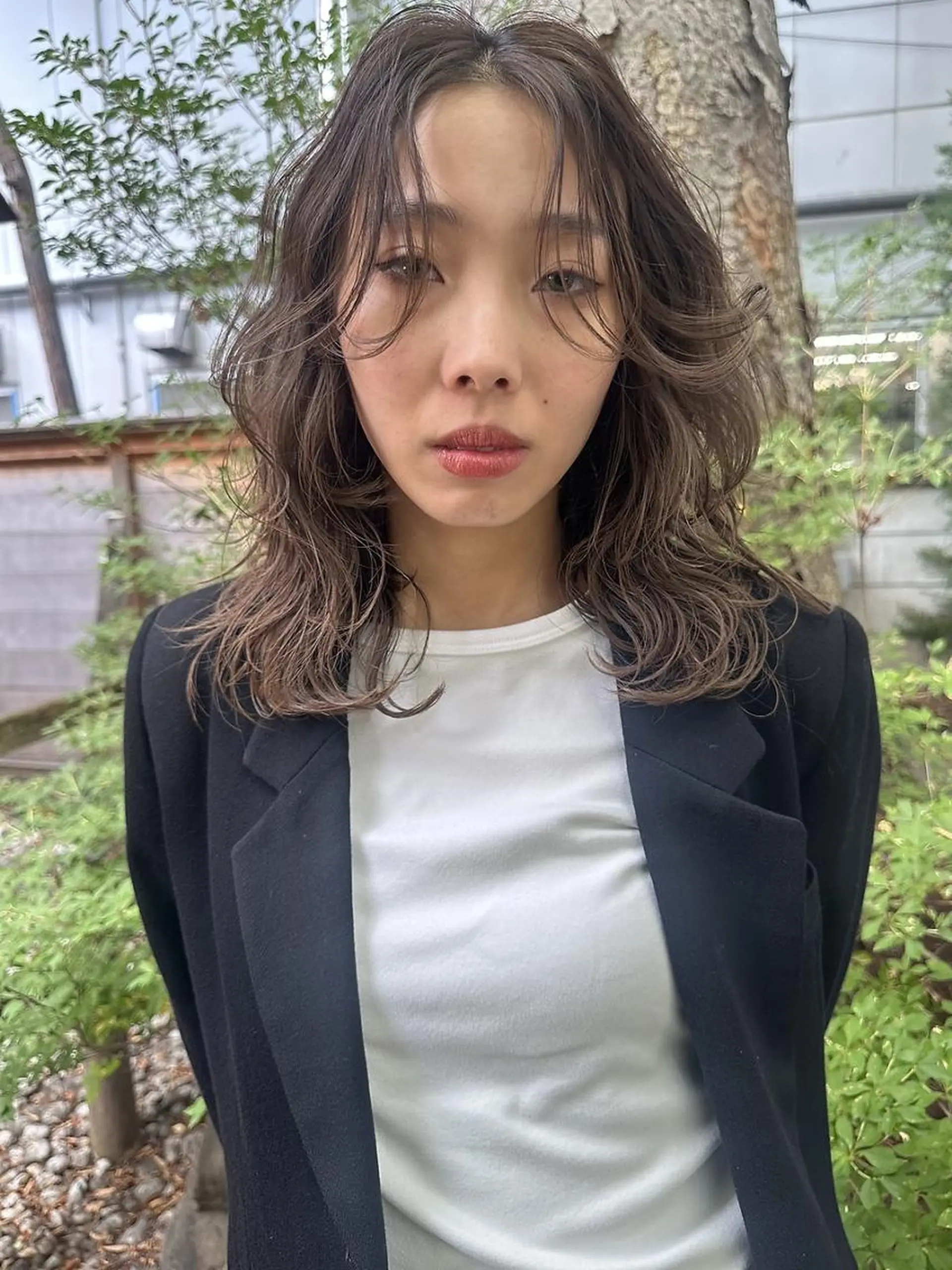 ミディアム カット ヘアカラー 松本/透明感カラー/ ベージュ/青木 未羽のヘアスタイル