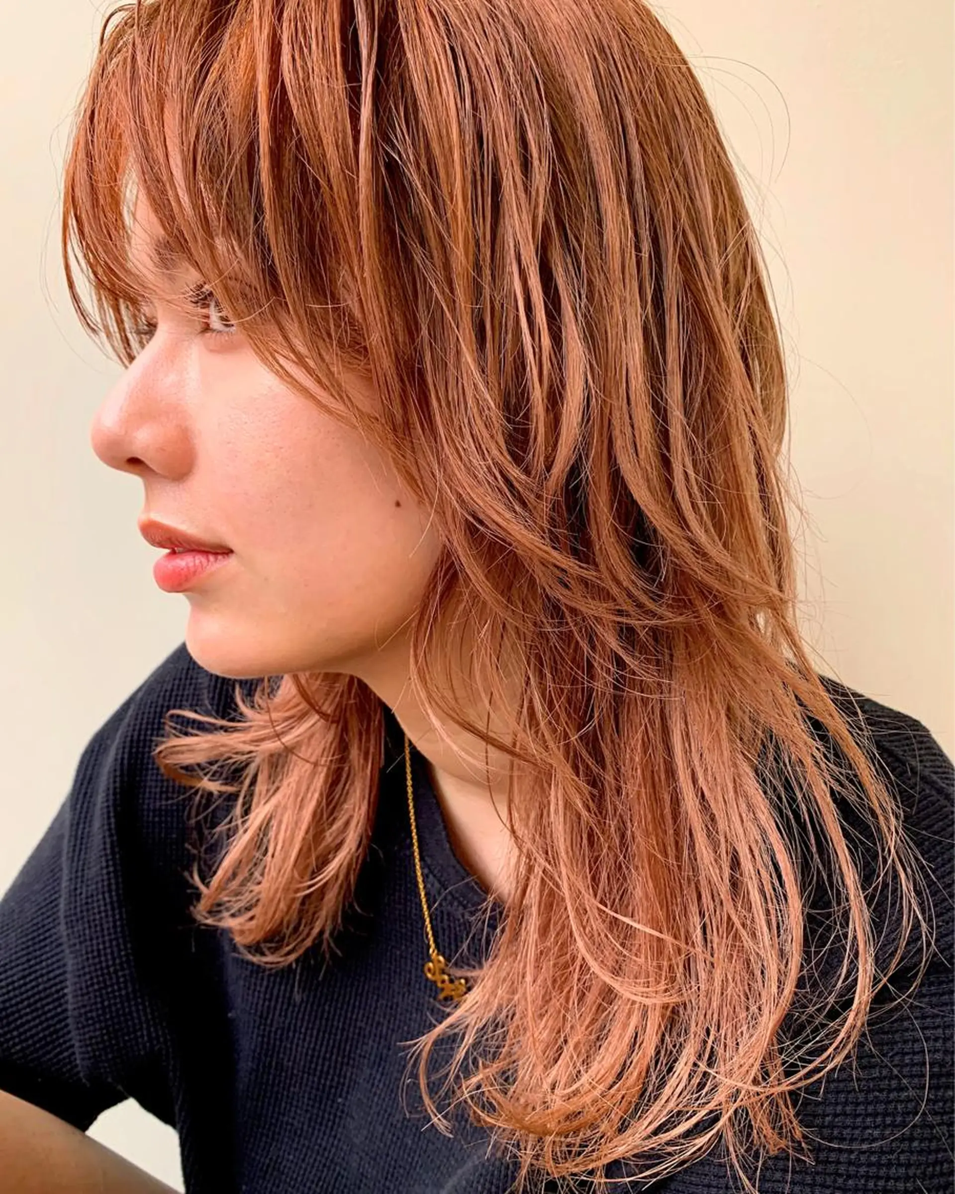 セミロング カラー 髪質改善カラー&TR 縮毛矯正/弱酸性矯正のヘアスタイル