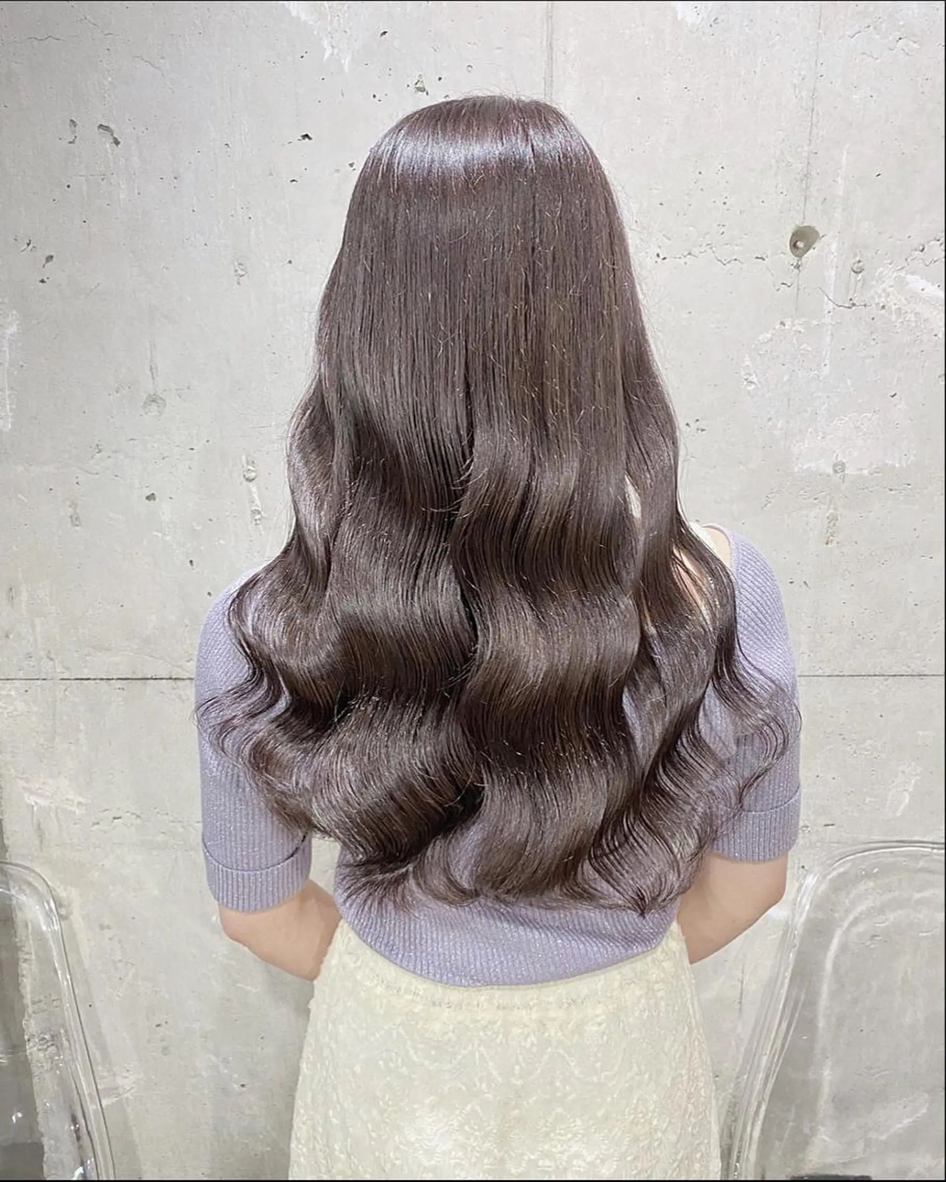 セミロング ヘアカラー トリートメント オリーブカラー🫒 レイヤーカット✂︎のヘアスタイル