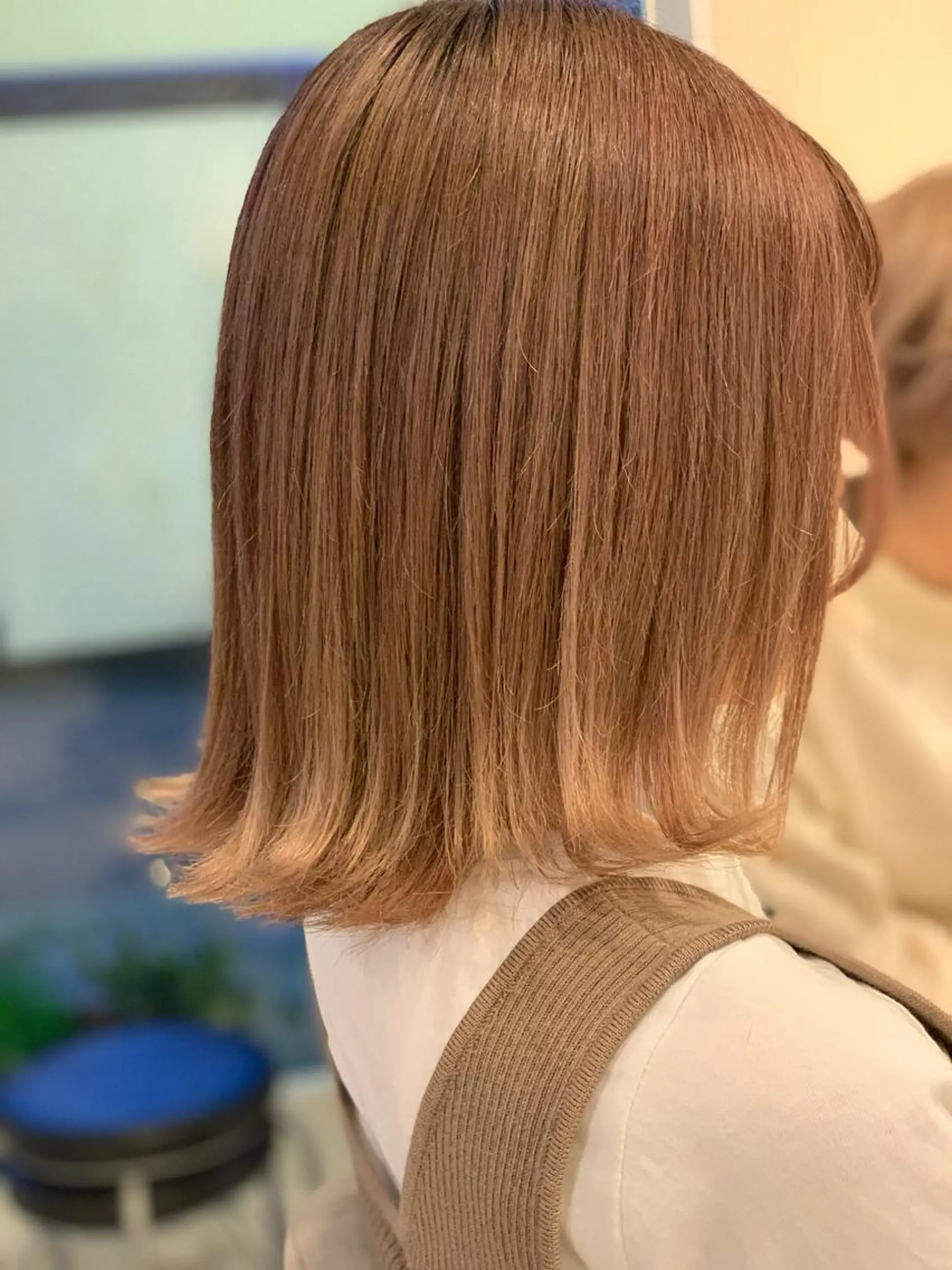 ミディアム カラー ワンレンボブ ボブ カット ヘアカラー 本田 卓也のヘアスタイル