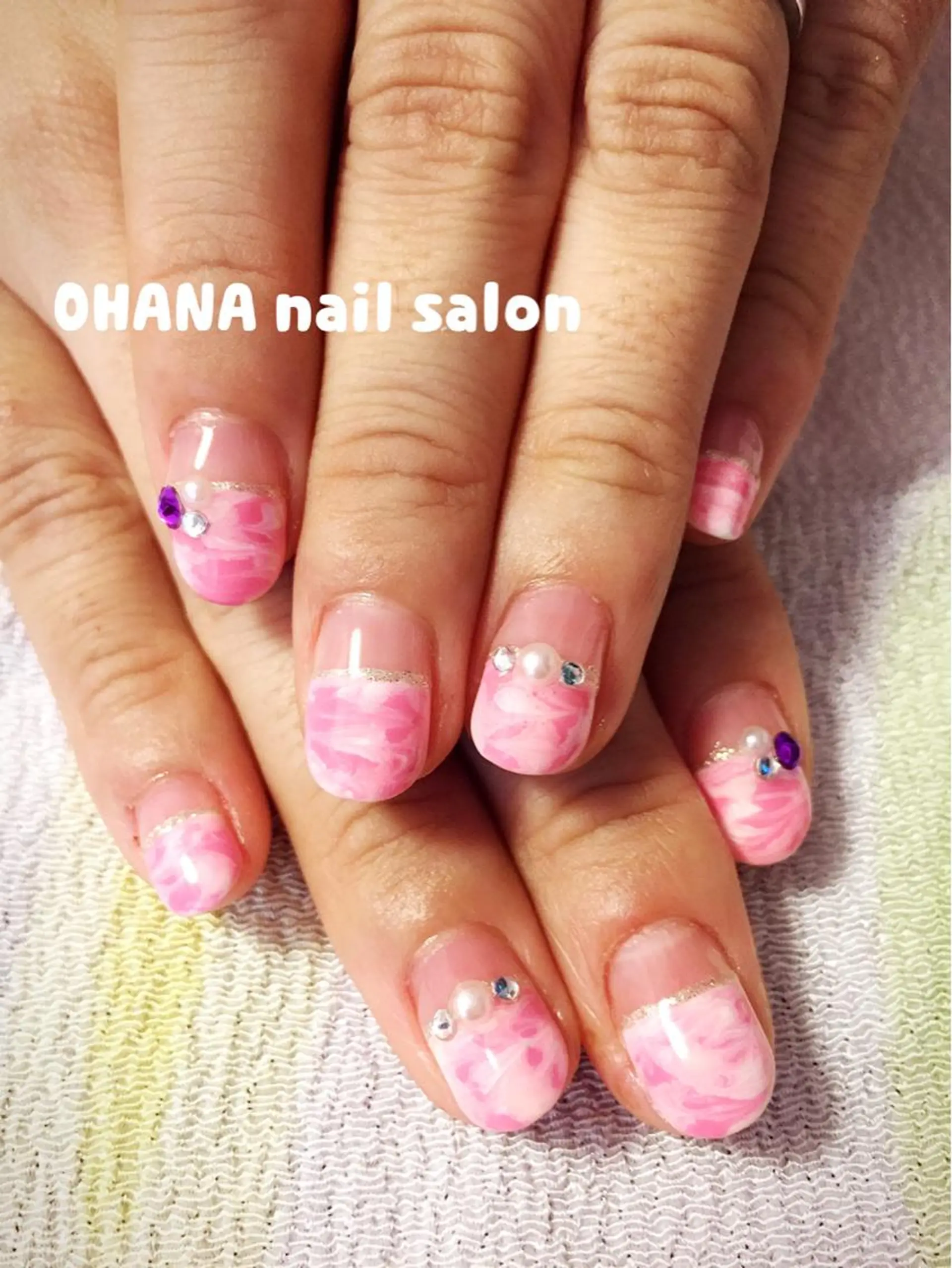 ネイル 大理石ネイル(マーブル) ピンク 那覇🏝️台湾人 ネイリストSHIUのネイルデザイン