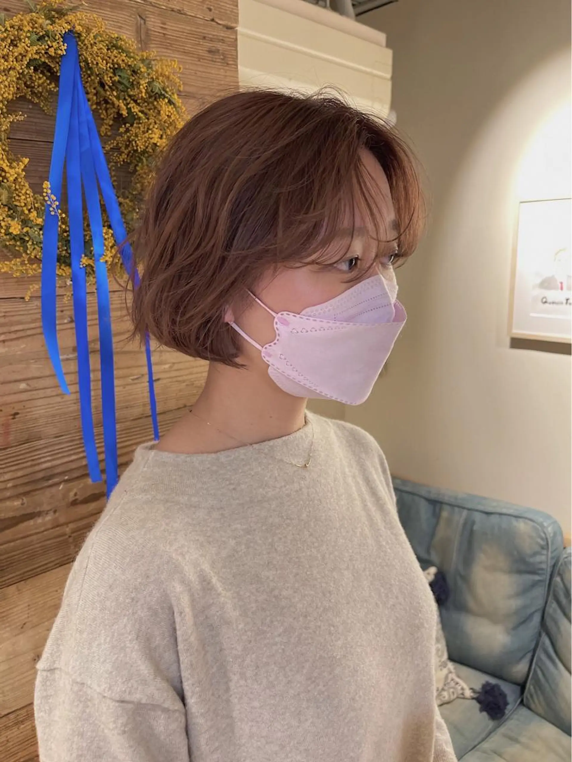 ショート ボブ 外ハネヘア カット ヘアカラー BROWN nakano所属・🌿【メンズ歓迎】 矢嶋祐介のヘアスタイル