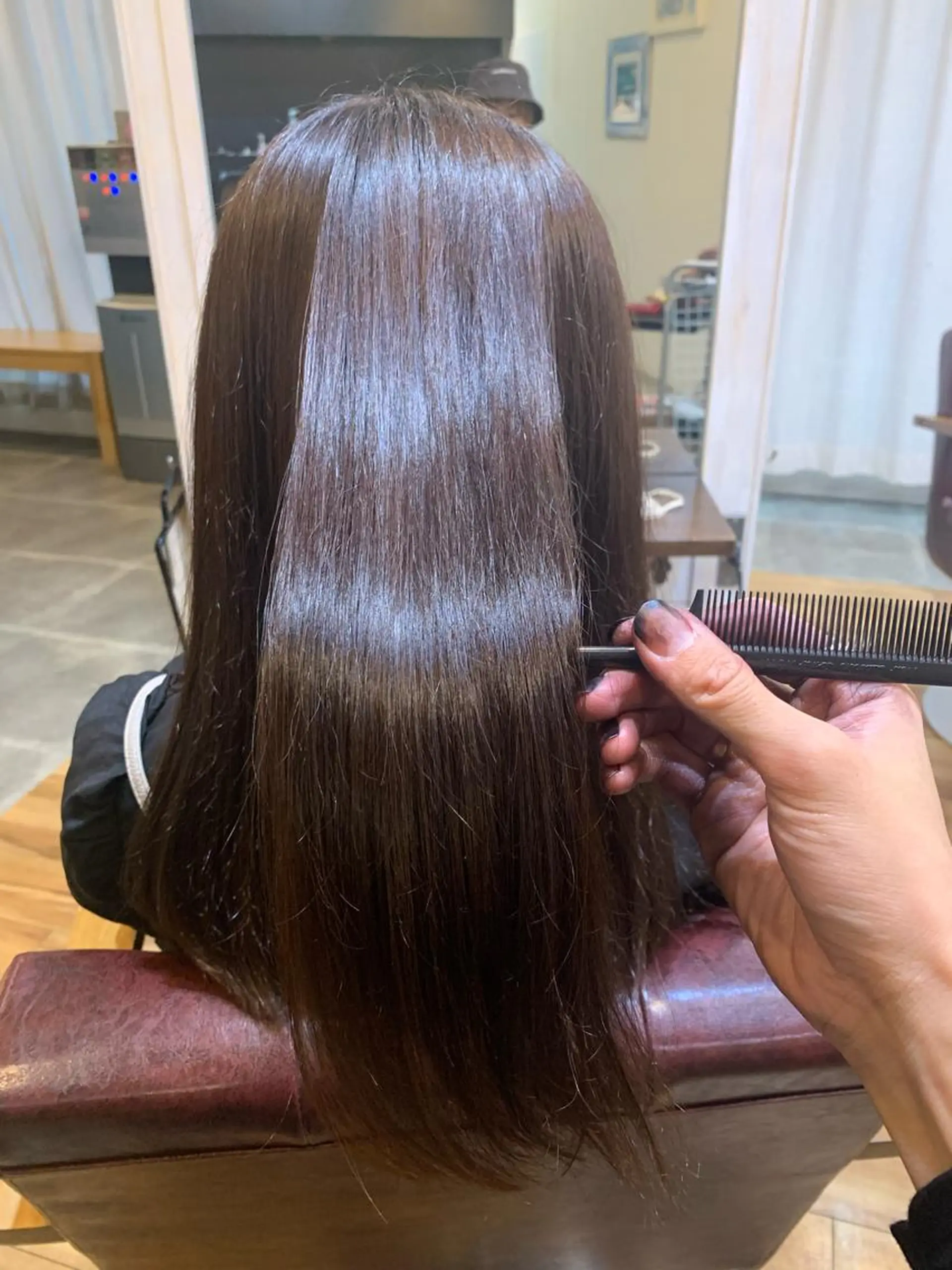 ミディアム 髪質改善 縮毛矯正 CECIL hair なんば店所属・メンズパーマ 艶髪☆店長☆有馬のヘアスタイル