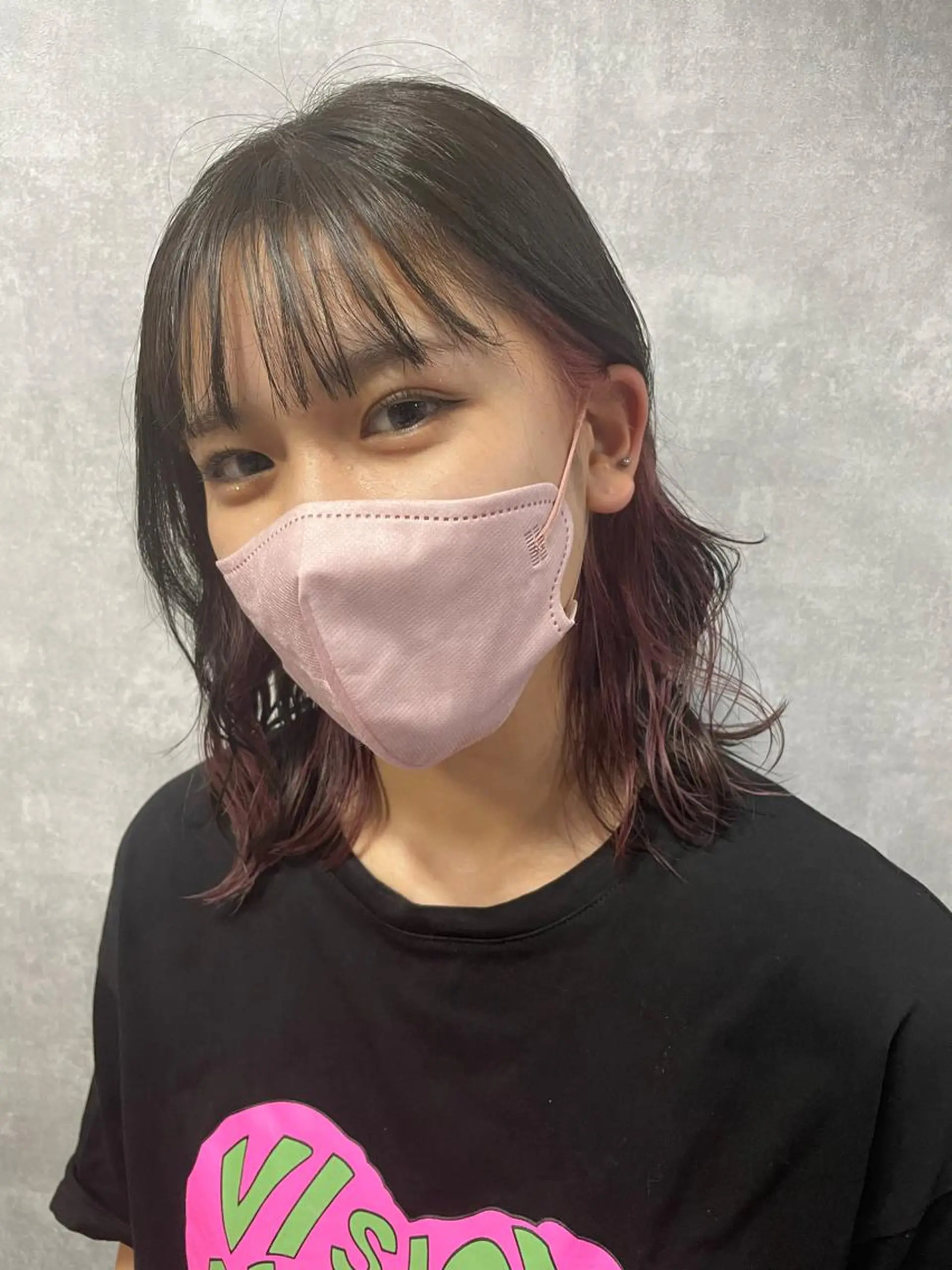 ミディアム 切りっぱなしボブ ショートボブ ミディアムパーマ アッシュ ミストバング C’LD hair  produce /シールドヘア所属・モテ髪/ボブ/ショー ト/アダチフウトのヘアスタイル