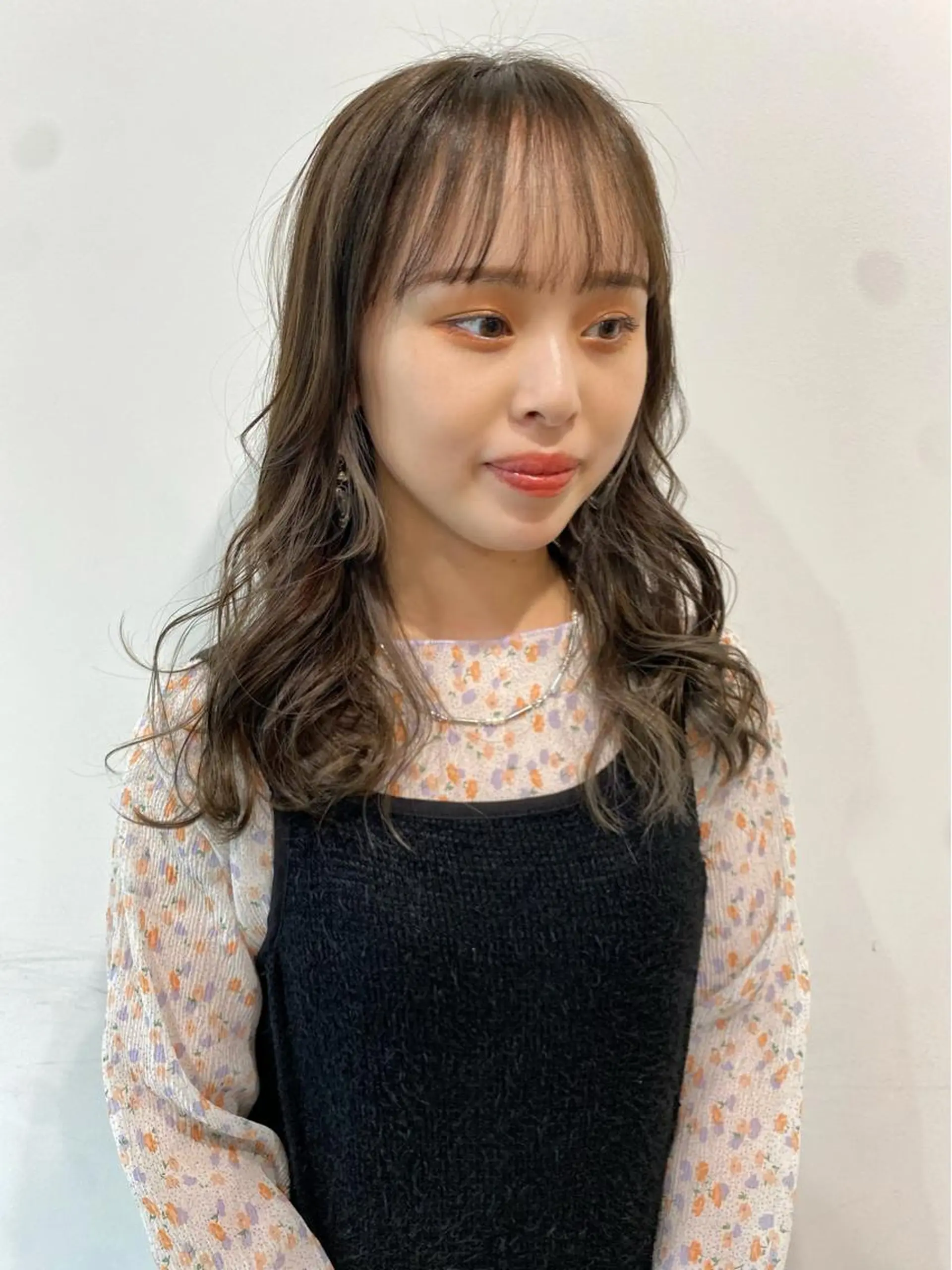 セミロング カラー グレージュ インナーカラー レイヤー/髪質改善 渡邉【日吉美容室】のヘアスタイル