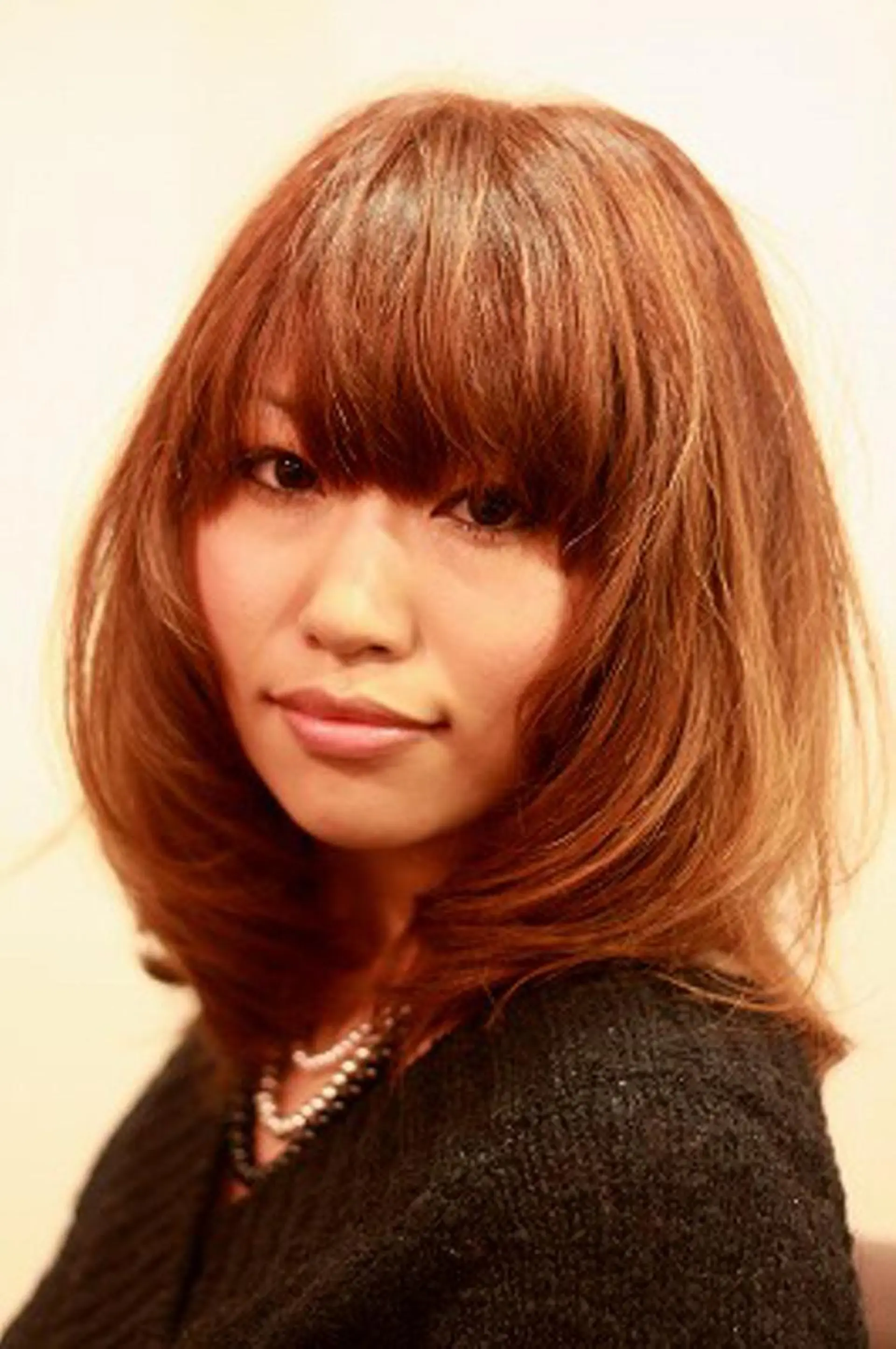 ミディアム カラー レイヤーカット 小顔カット GLOSSY所属・坂本 直樹のヘアスタイル