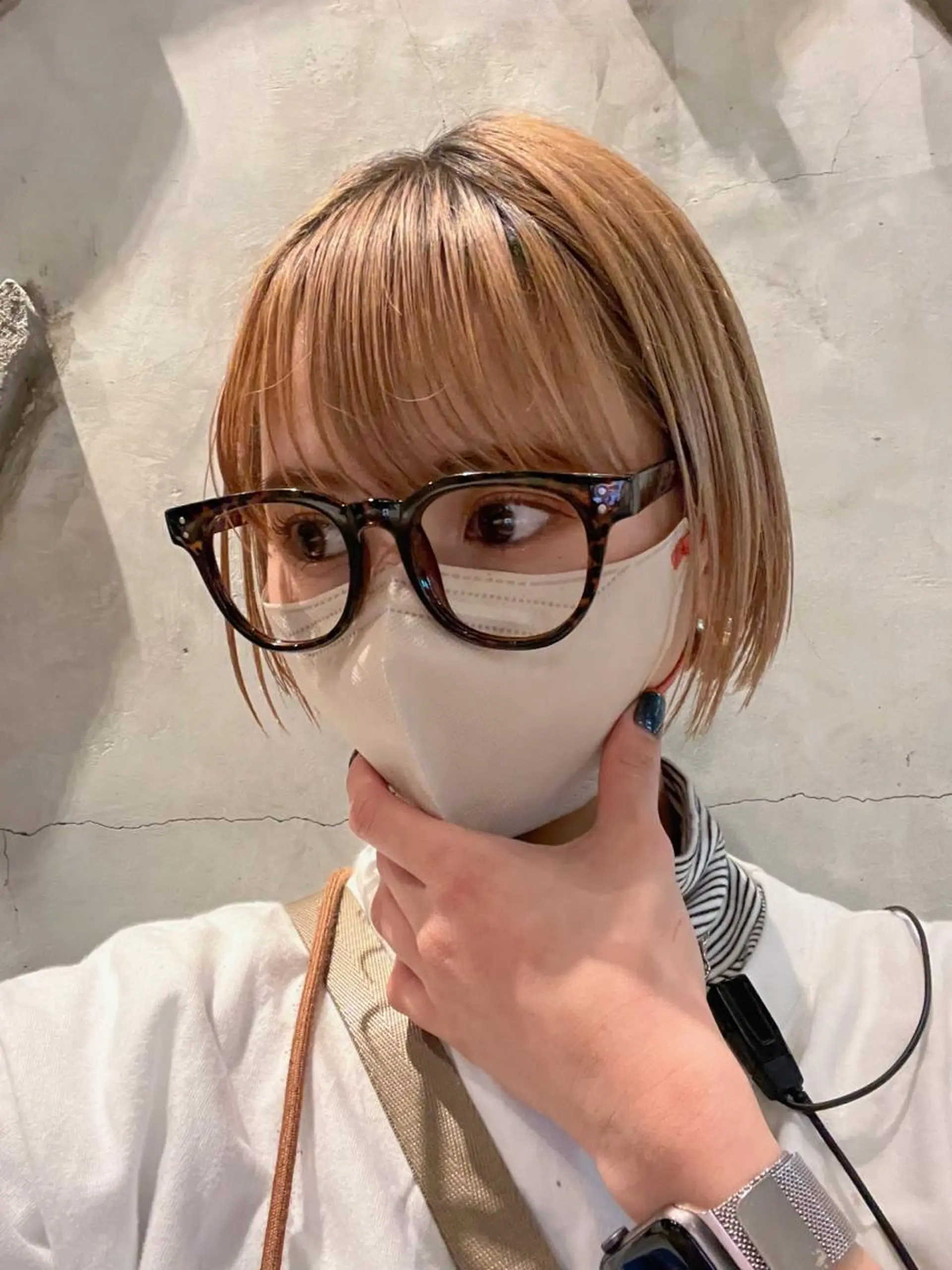 ショート カラー ベージュカラー ブリーチ 透明感カラー ハイライトカラー ハイトーンカラー 🌱ボブ/レイヤー/ ベージュ/あやみ✨のヘアスタイル