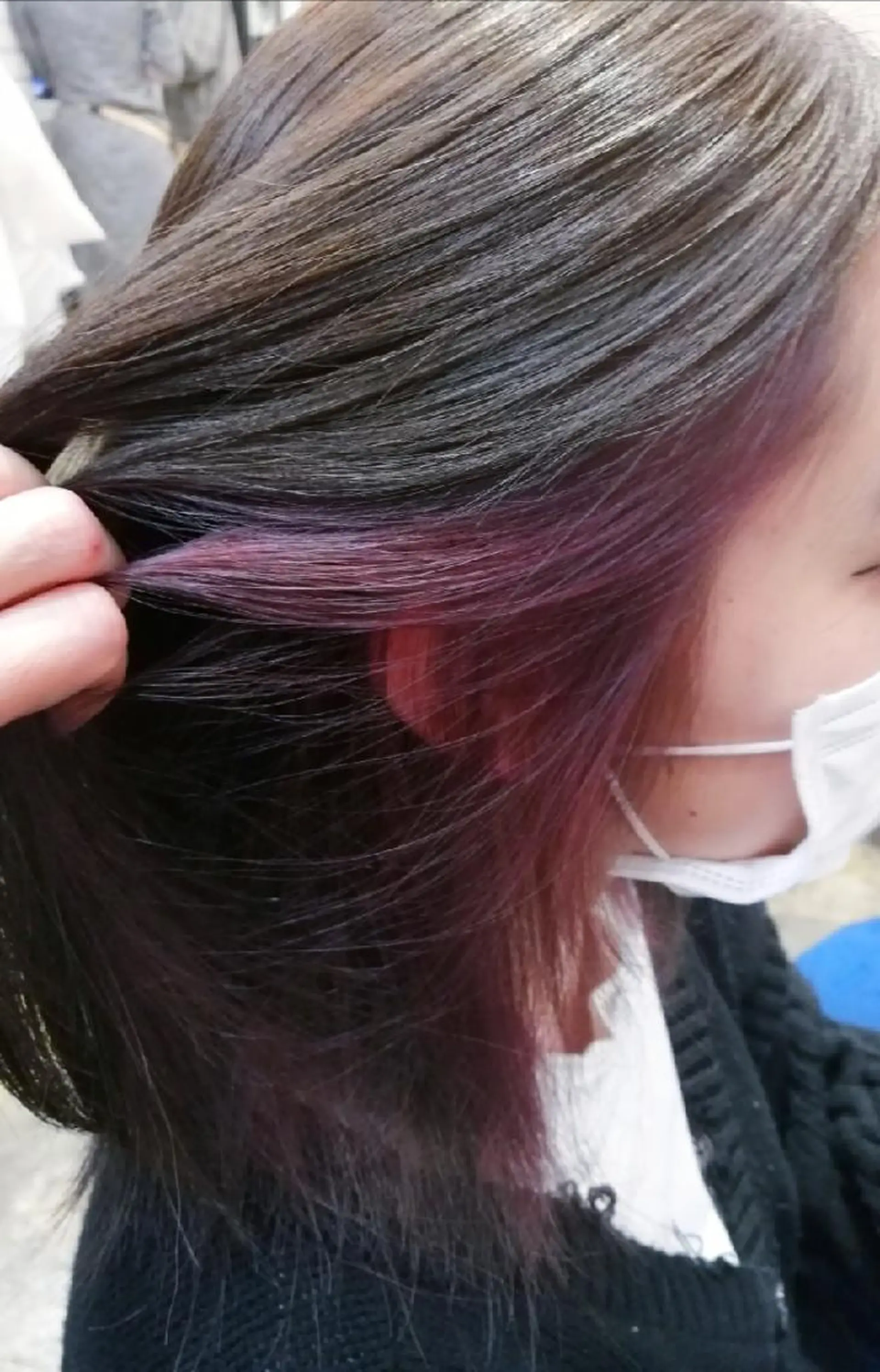 ミディアム カラー インナーカラー ピンクカラー バイオレットカラー カット ヘアカラー sepiage trois所属・酒井 亜希のヘアスタイル