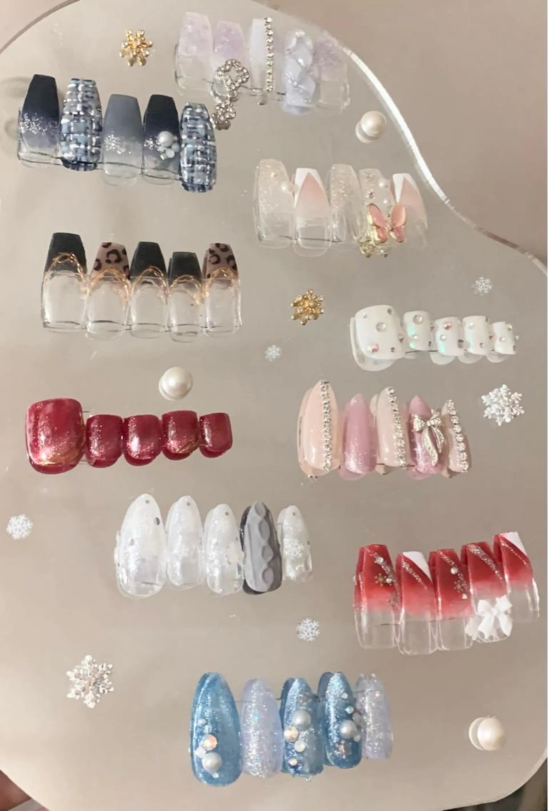 ネイル 長さ出し リボン スカルプネイル *･*MIMnail 1号店･*:･*のネイルデザイン