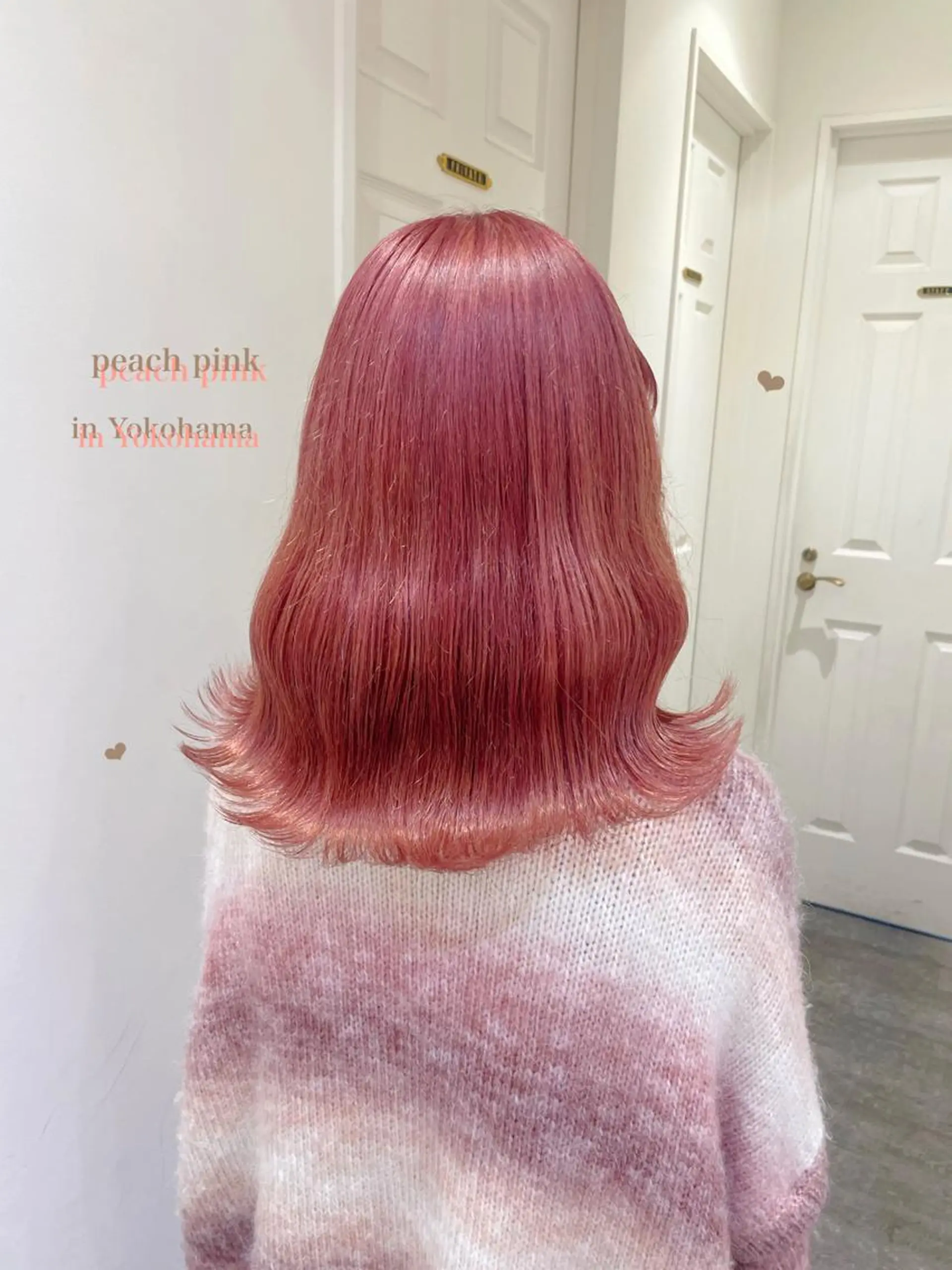 セミロング カラー ブリーチ 透明感カラー ハイトーンカラー ピンクカラー ヘアカラー エクステ/ハイトーン 🐏☁️miminaのヘアスタイル