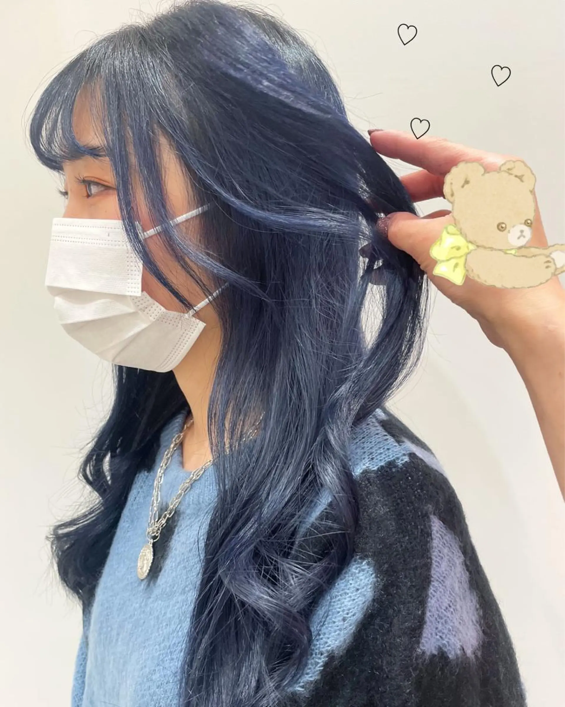ミディアム カラー ネイビーカラー EMANON新宿東口所属・新宿駅近♡個室 ♡関口三都季🌜のヘアスタイル