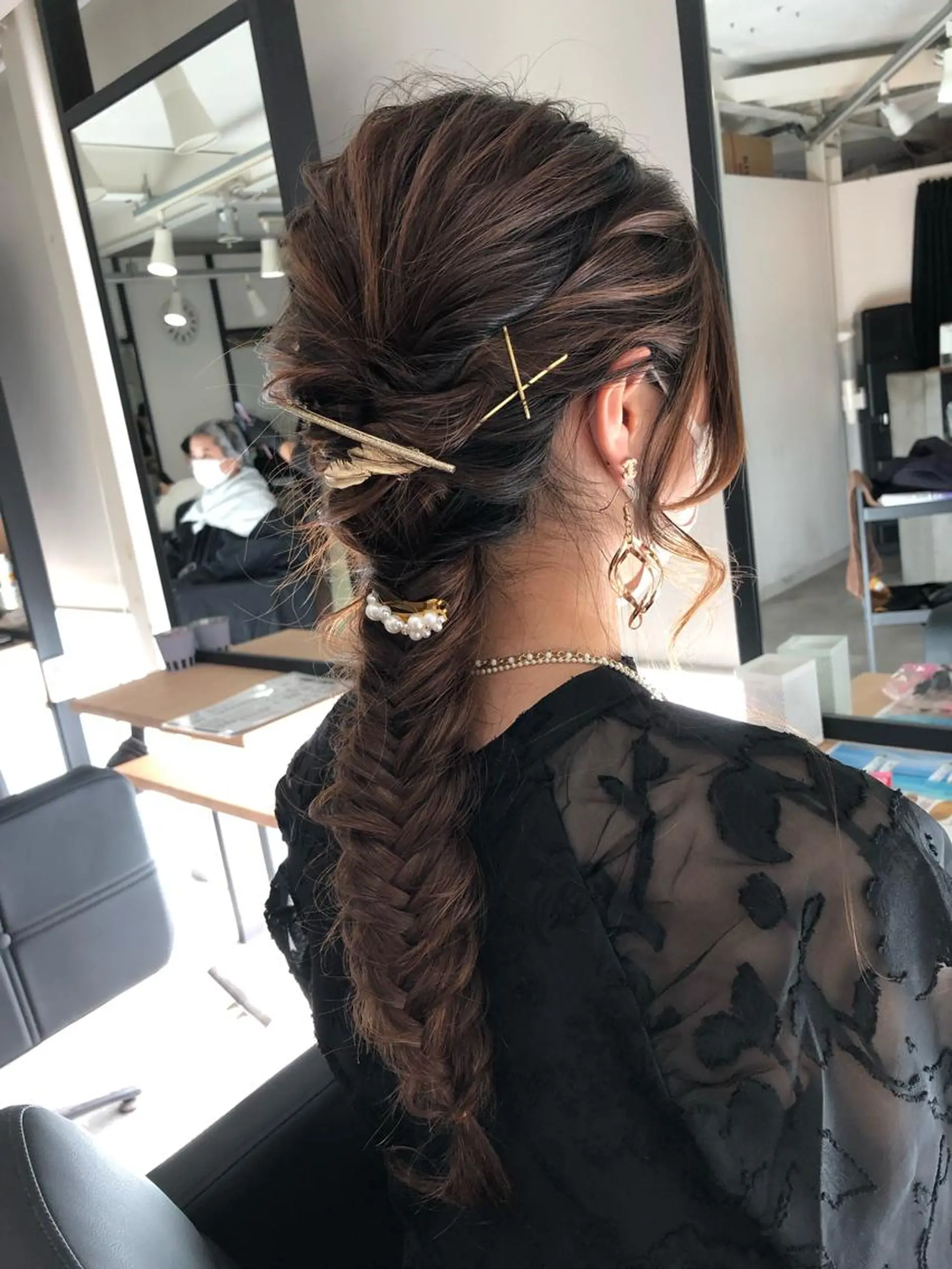 ロング カラー ヘアアレンジ 結婚式・ブライダル づまさん カラーエクステ難波のヘアスタイル