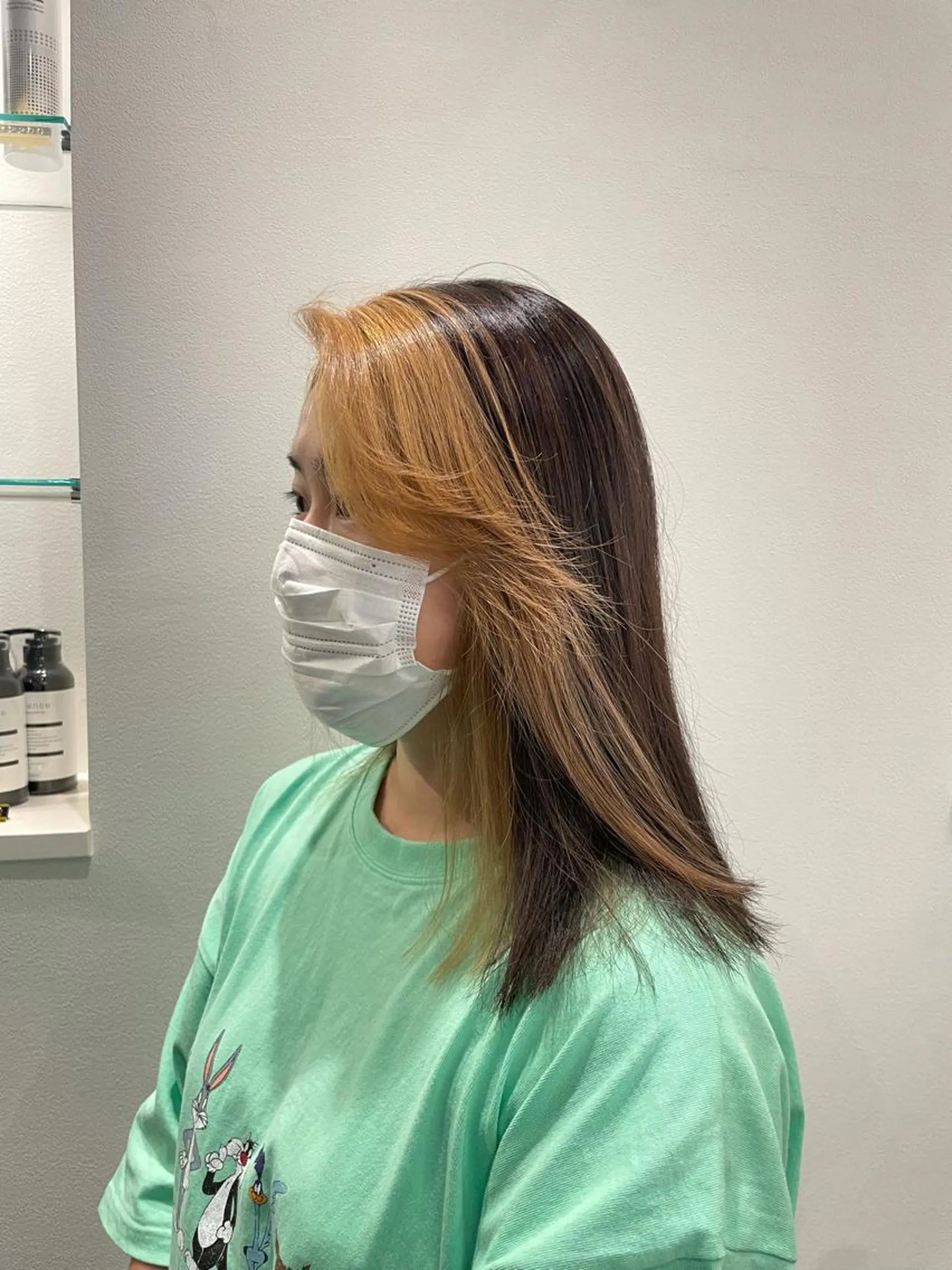 ミディアム カラー ブリーチ GO TODAY シェアサロン 原宿Verno店所属・ブリーチ/髪質改善/ ボブ特化/よしきのヘアスタイル