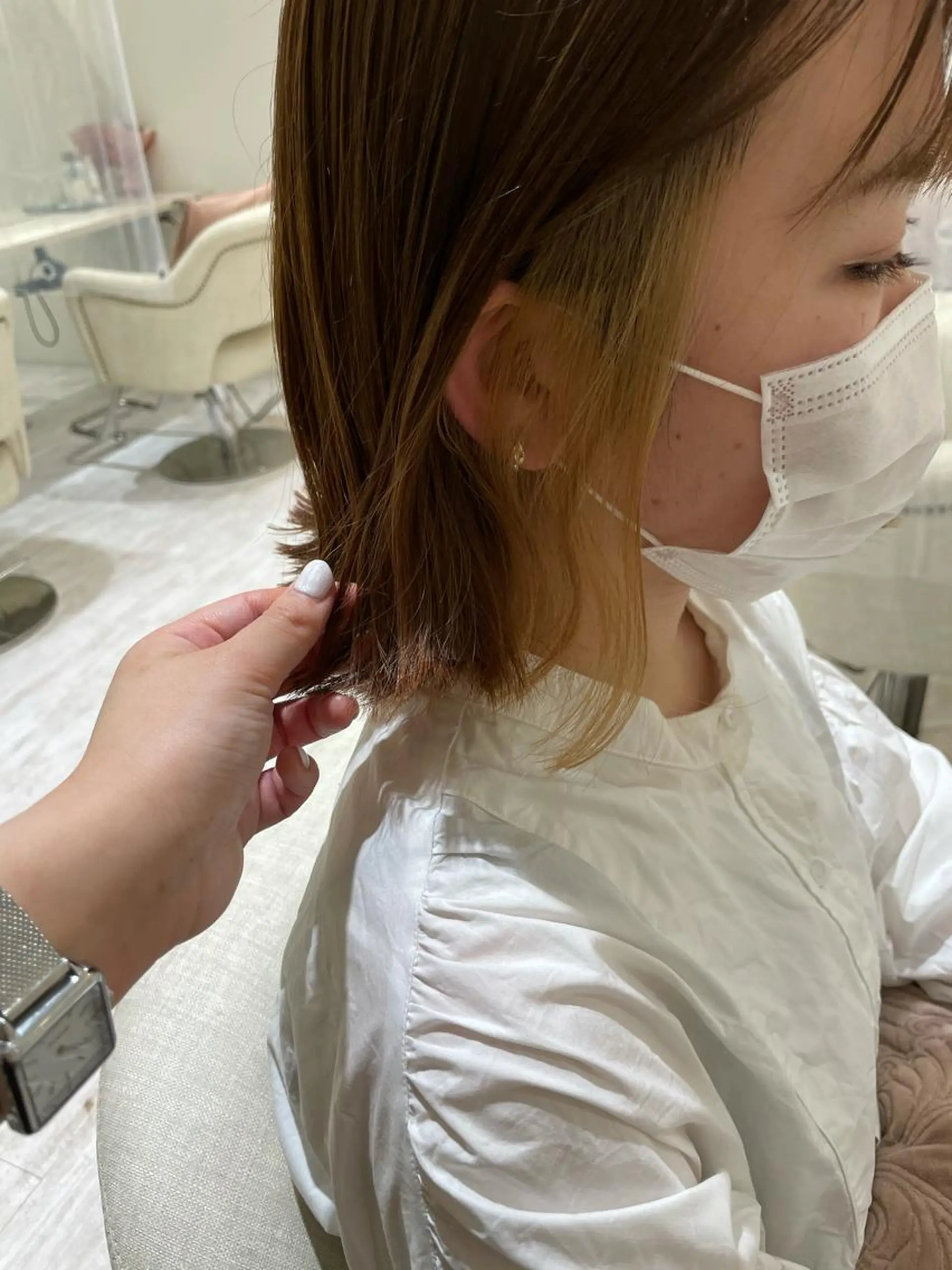 ミディアム カラー Chiho / 梅田 / ボブ/ パーマのヘアスタイル