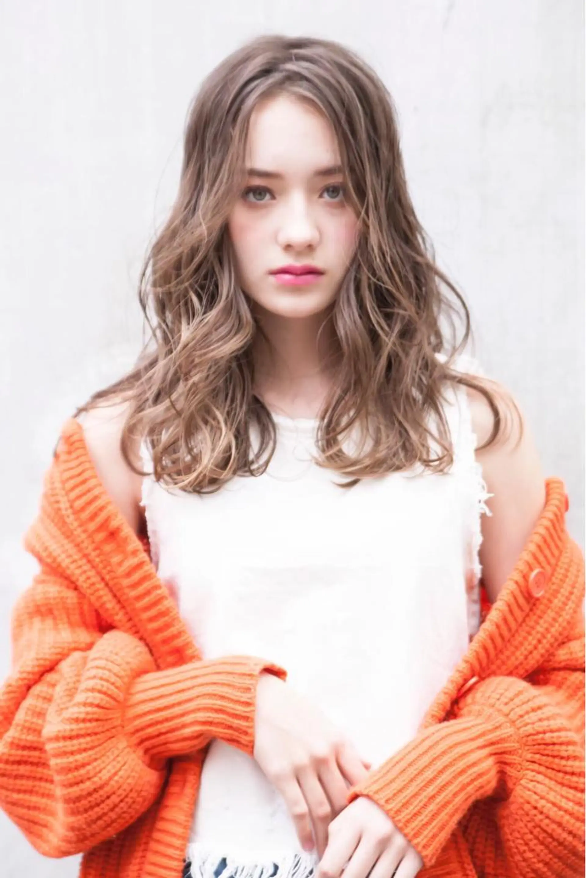 セミロング カラー パーマ 💘透明感カラー💘 沖本 将宏のヘアスタイル