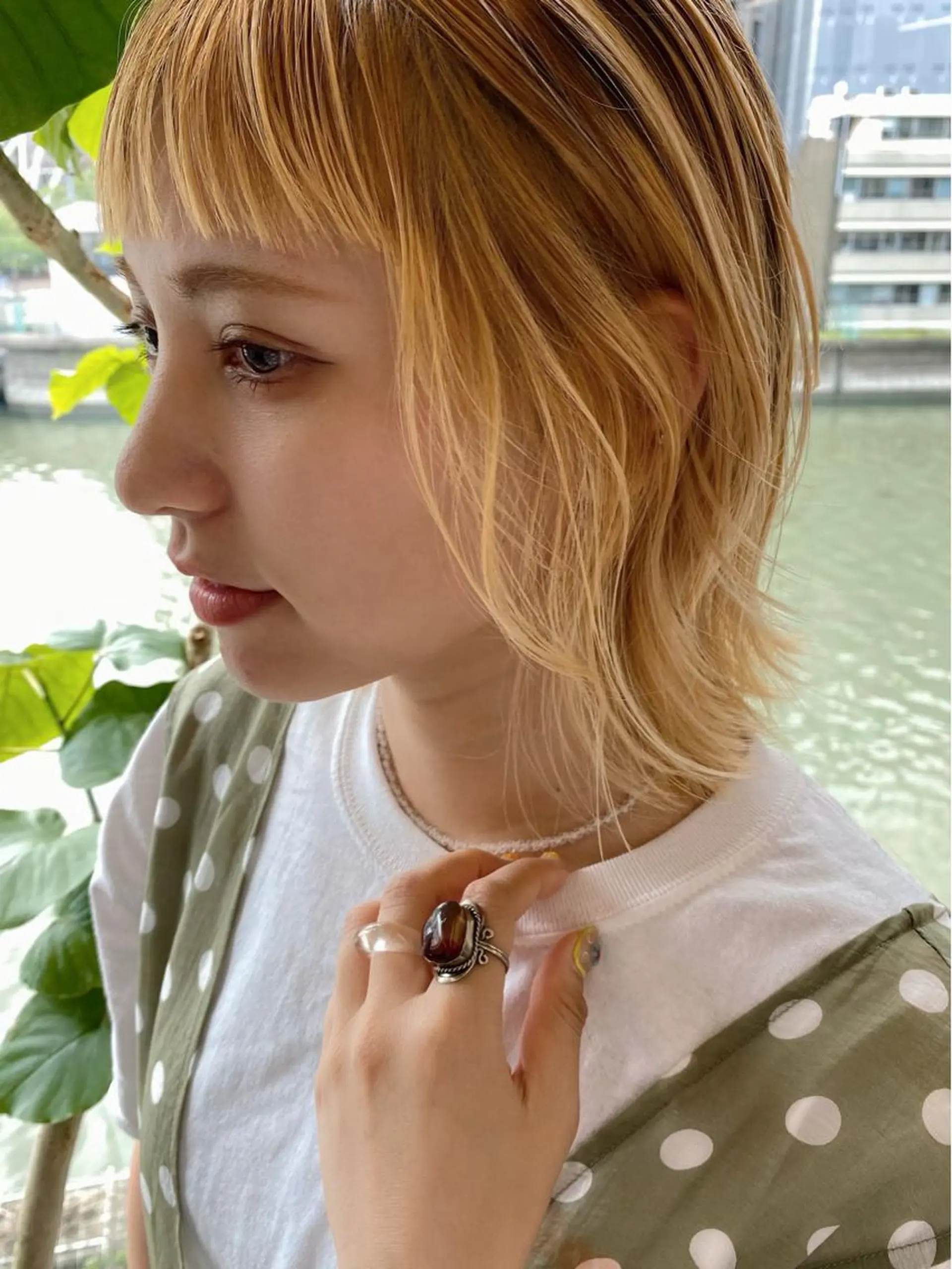 ミディアム カラー 似合わせカット レイヤー/ボブのヘアスタイル