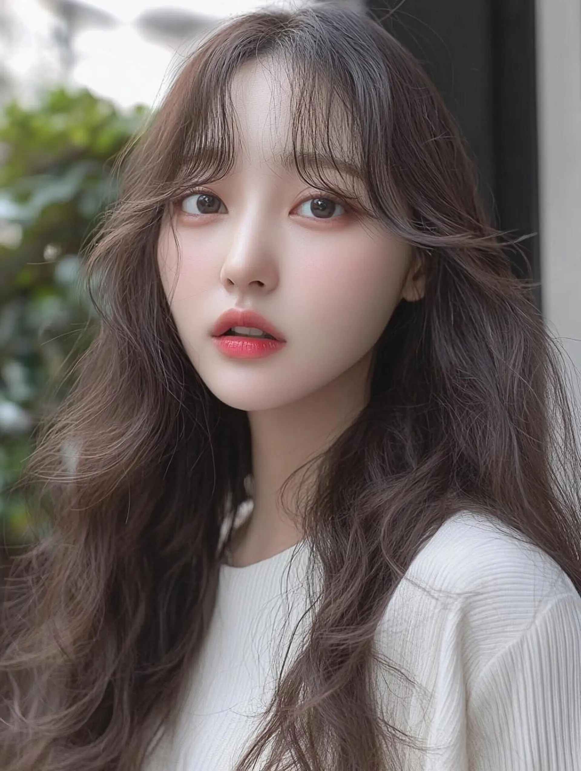 カラー 韓国ヘア/ブリーチ無 しWカラー/オリーブのヘアスタイル