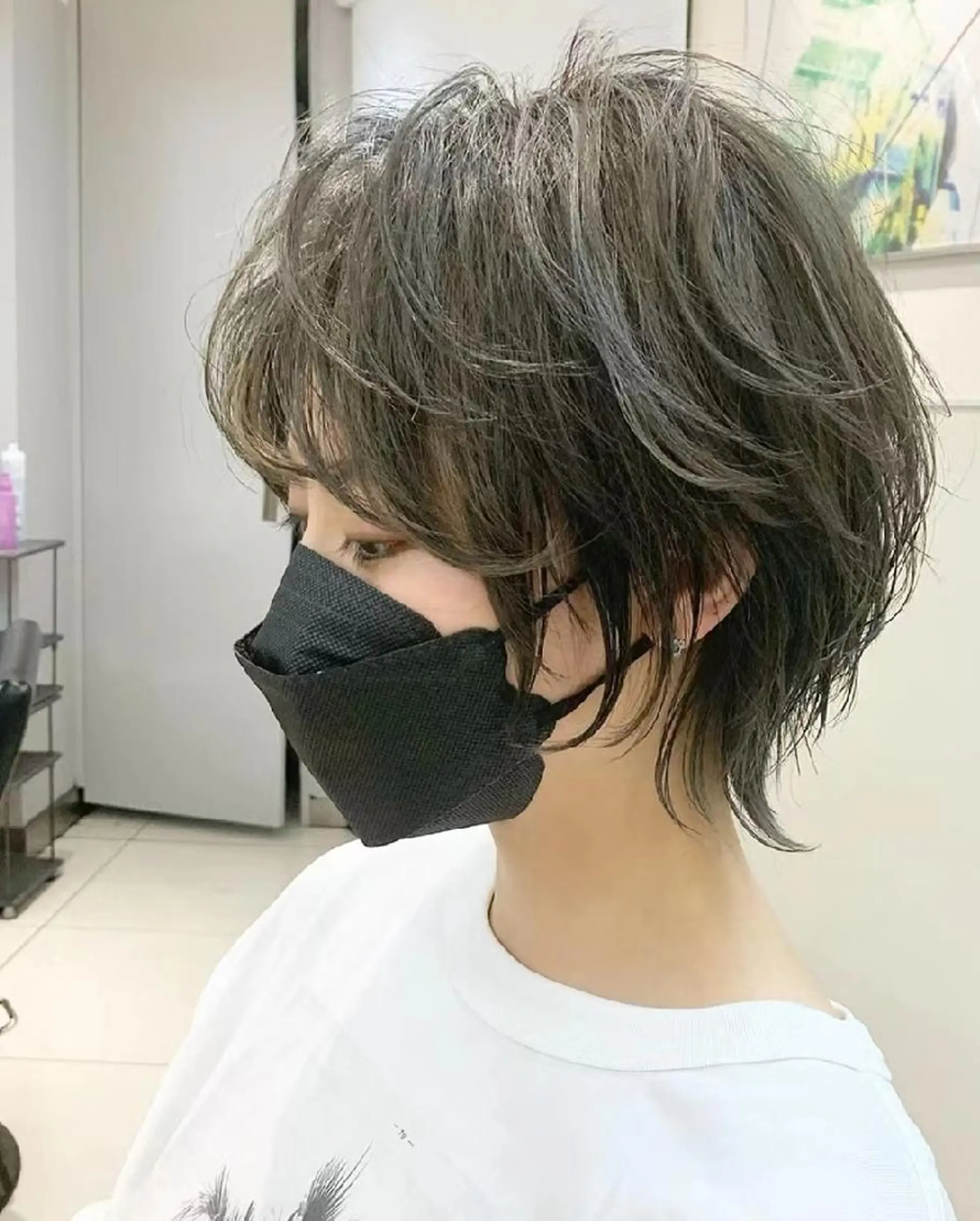 ショート パーマ カラー u hair所属・こばやし ももこのヘアスタイル