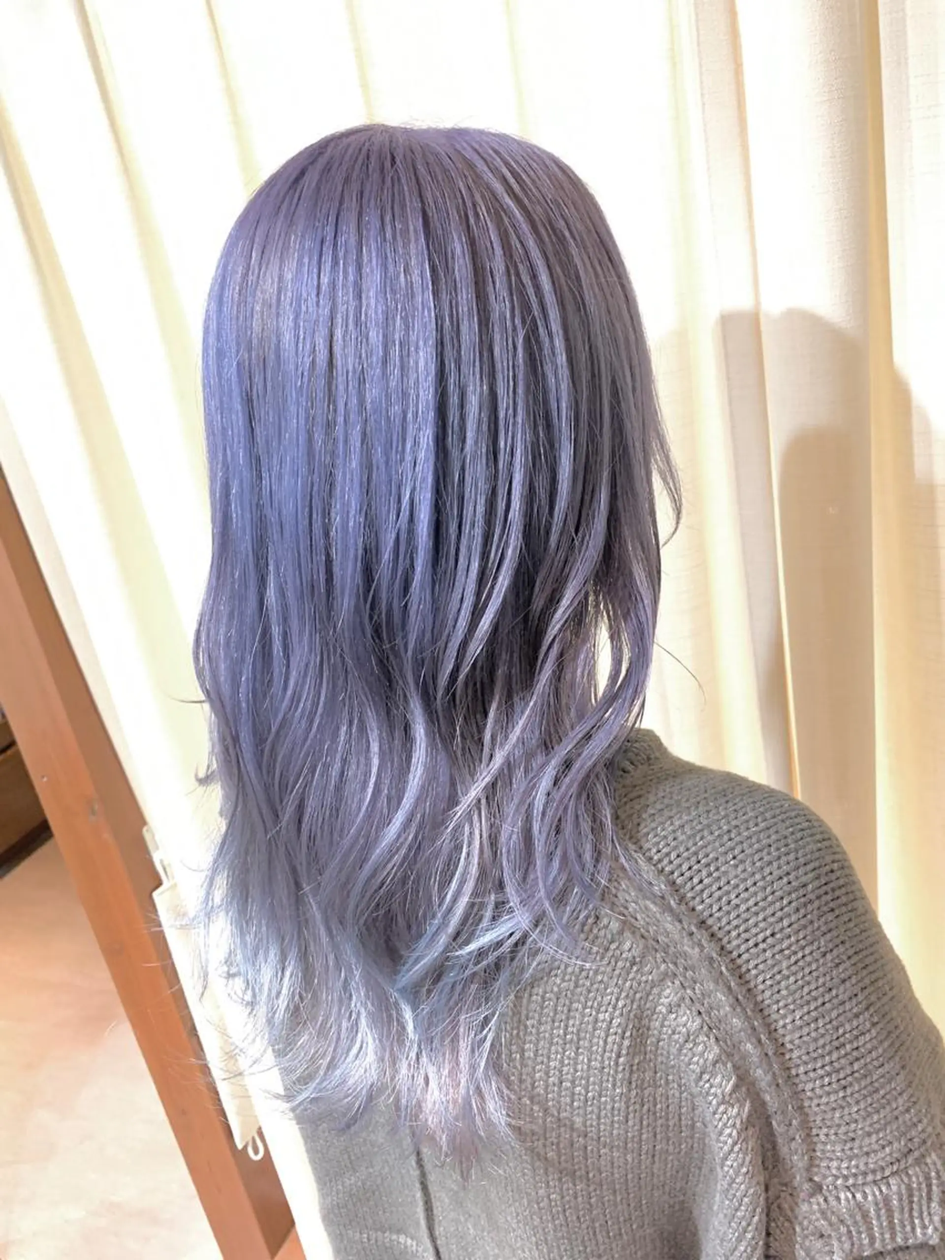 ロング パープルカラー ヘアカラー トリートメント 💓シールエクステ ルミエールのヘアスタイル
