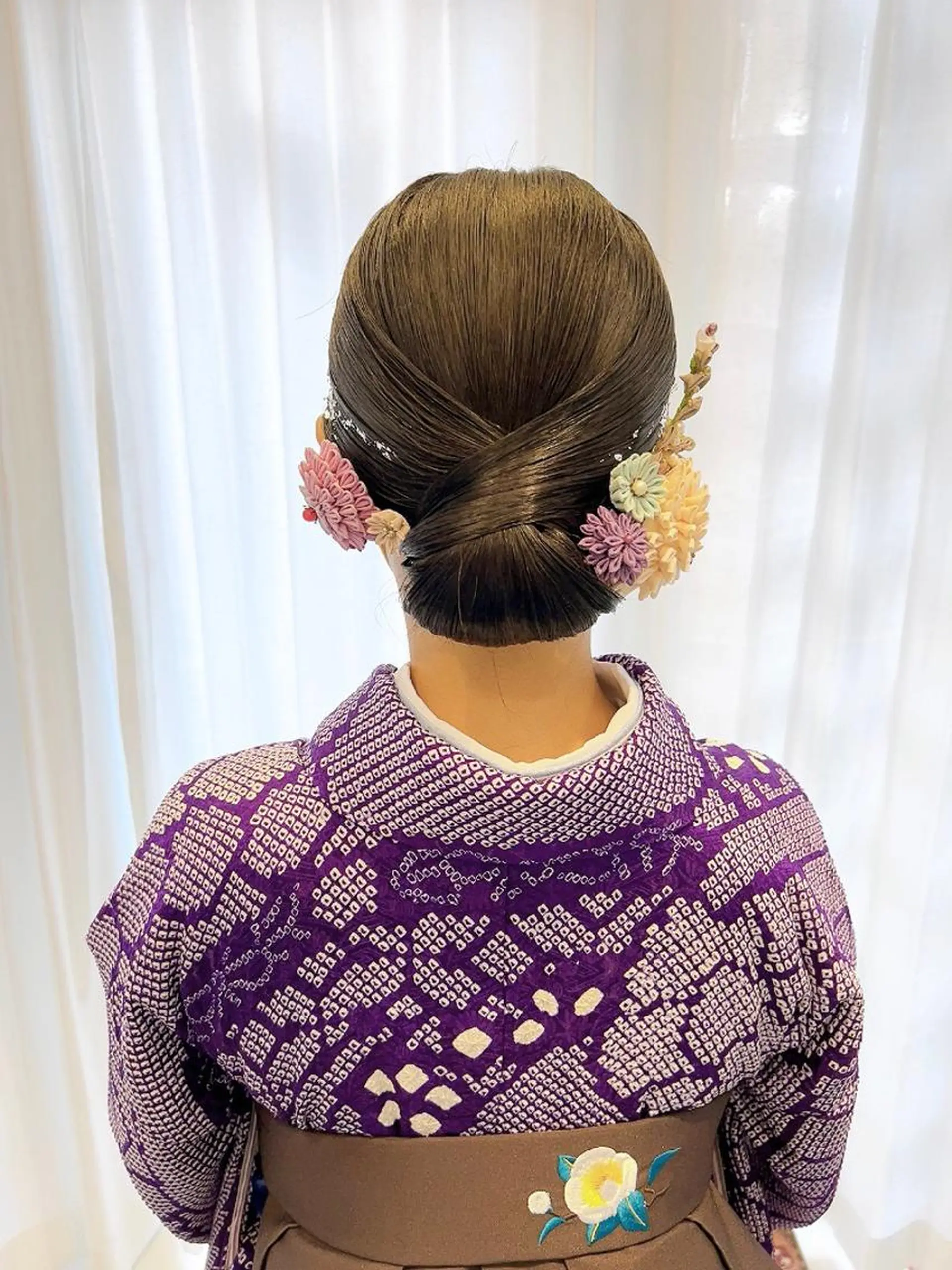 セミロング ヘアアレンジ 髪飾り ヘアセット 池田 みのりのヘアスタイル