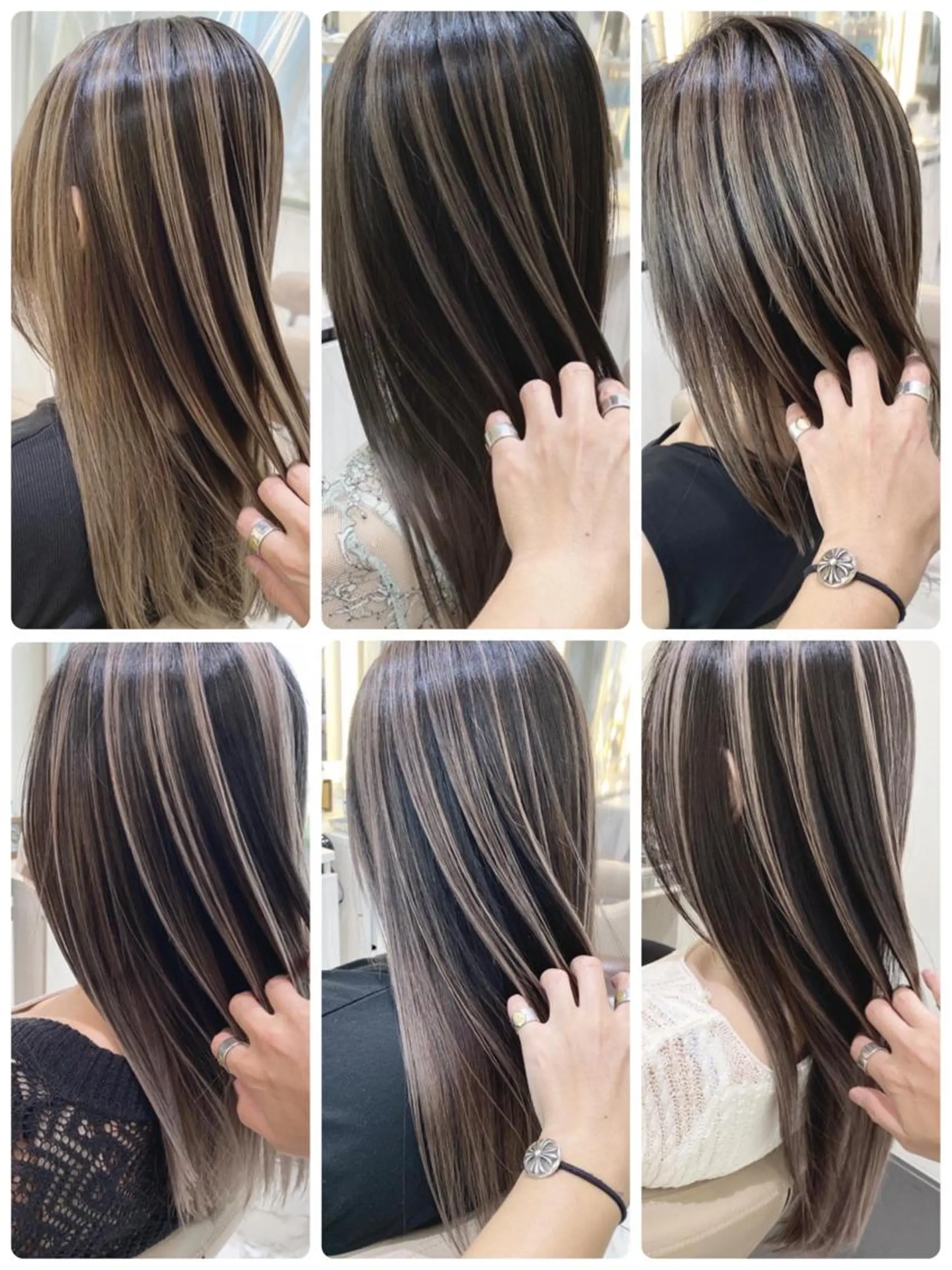 セミロング カラー バレイヤージュ 髪質改善 レイヤーカット カット ヘアカラー トリートメント 山崎俊輔/髪質改善 /バレイヤージュのヘアスタイル