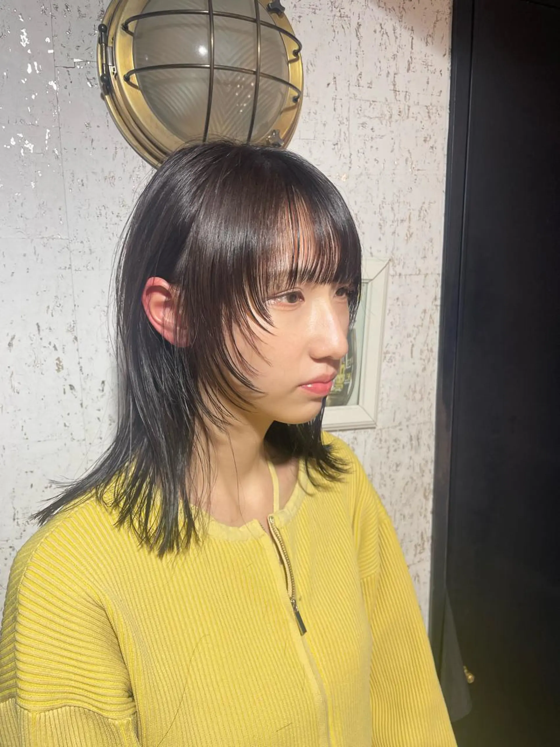 ミディアム 顔周りカット ウルフカット カット トリートメント 🫧縮毛矯正/ウルフ /レイヤー/白倉のヘアスタイル