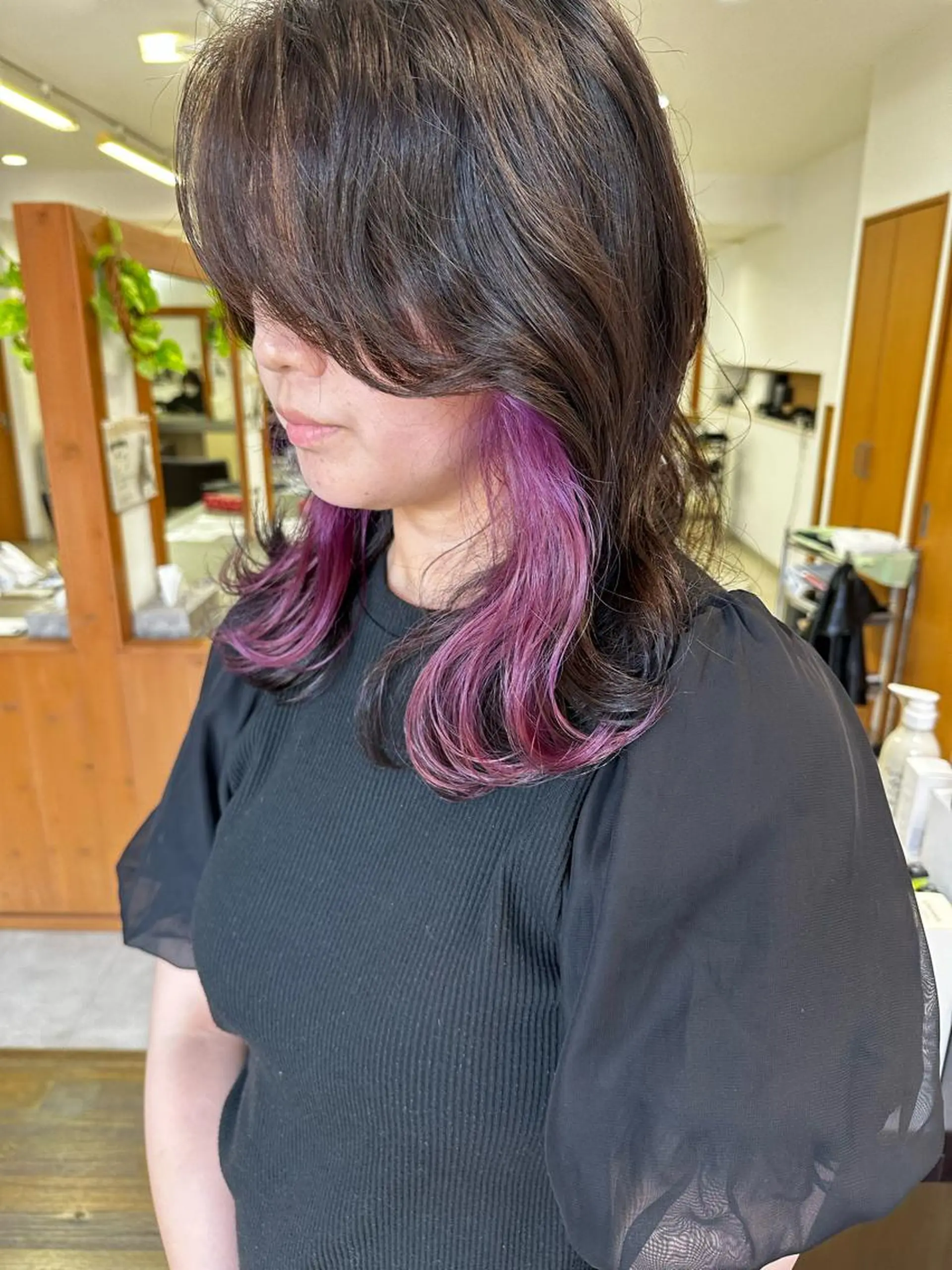 ミディアム カラー カット ヘアカラー トリートメント peg.hair所属・ブリーチカラー🫧 森　凪沙のヘアスタイル