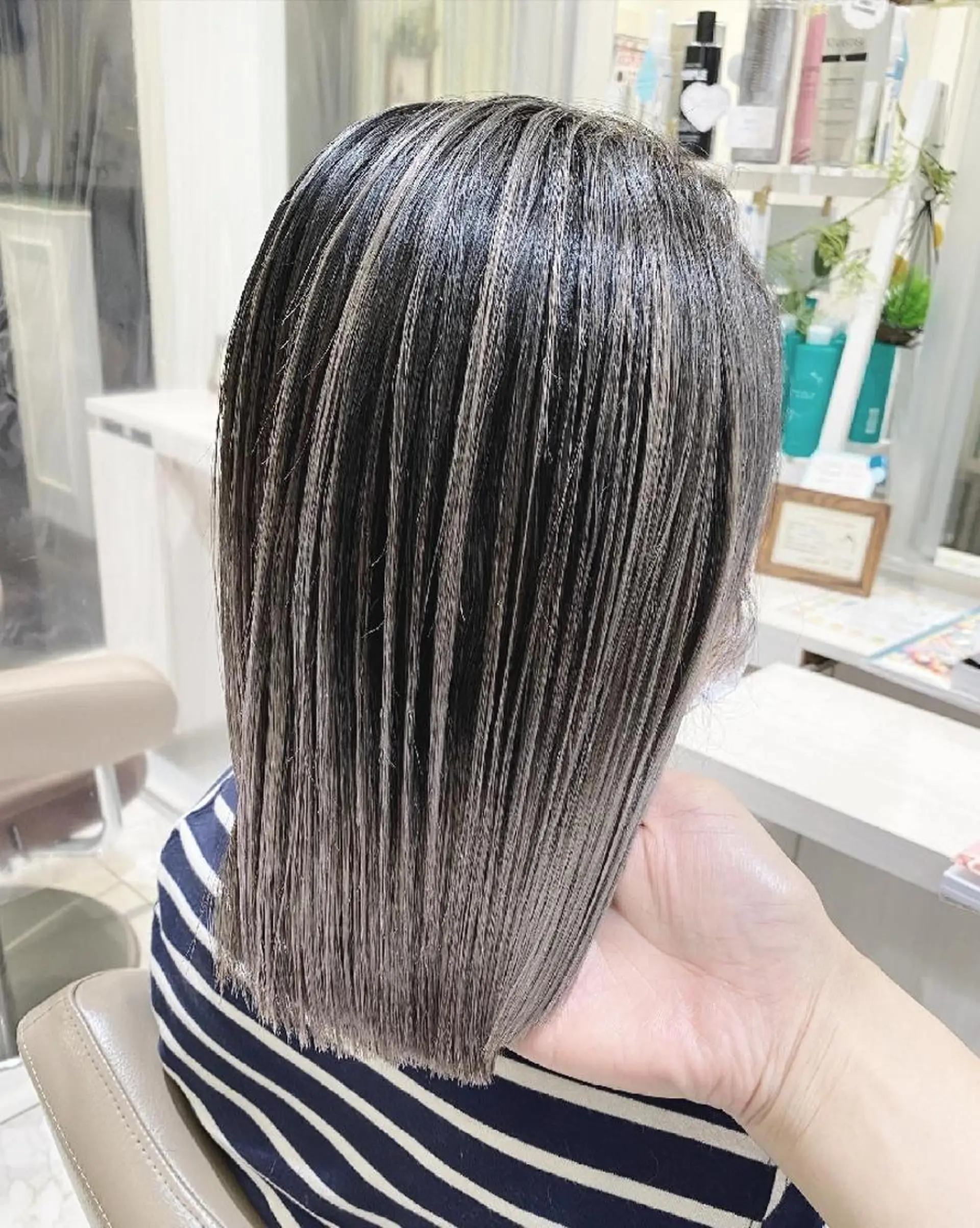 ミディアム カラー バレイヤージュ レイヤーカット ＡＳＨ 大宮のヘアスタイル