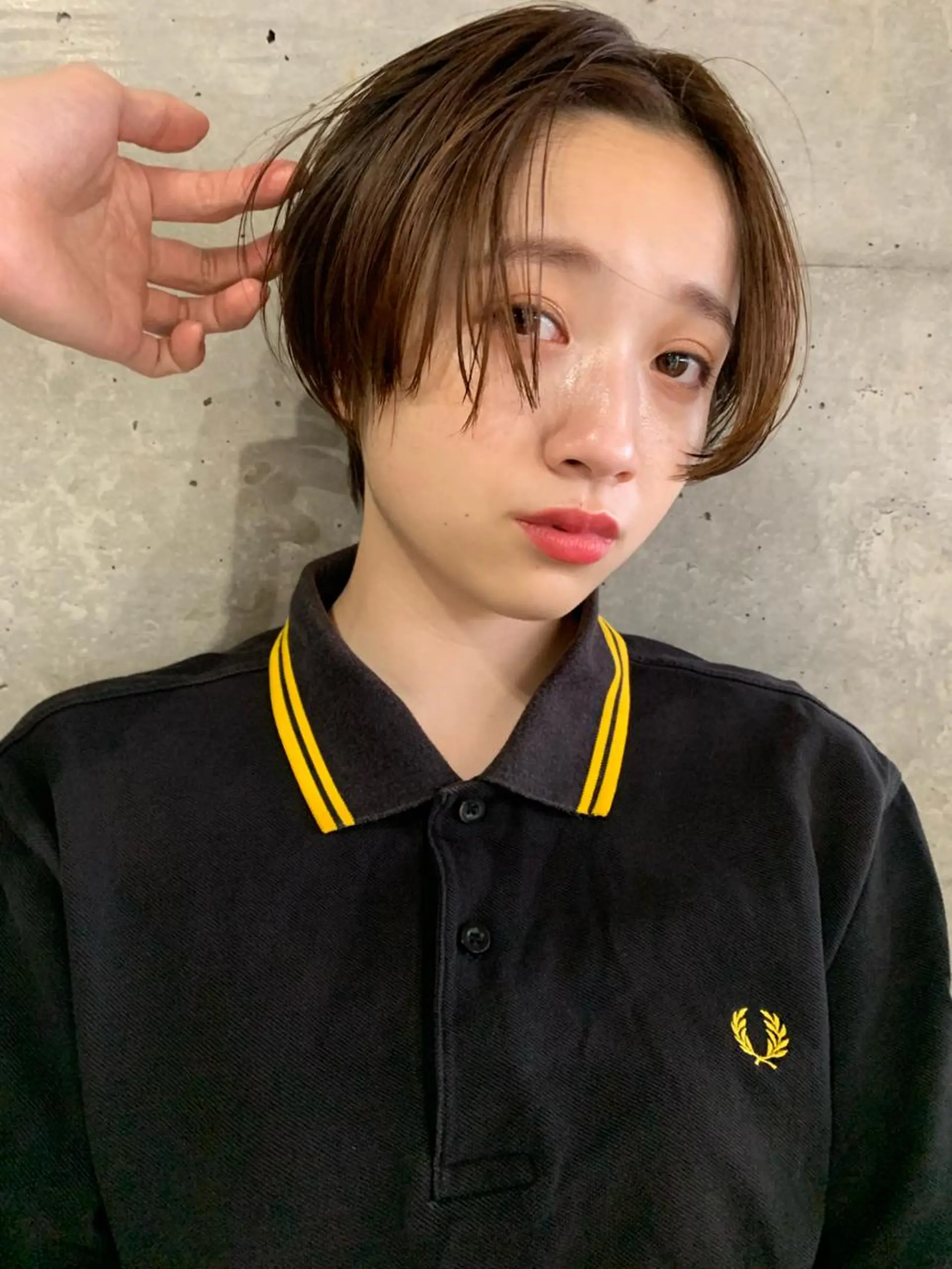 ショート カラー ボブパーマコテ巻き風 パーマNo1深江秀平のヘアスタイル