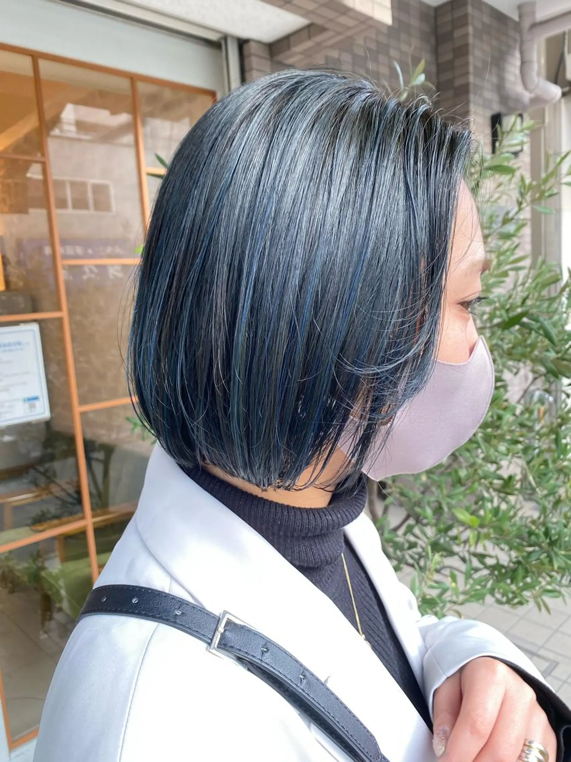 ショート カラー ブリーチ 透明感カラー ハイライトカラー ボブ くせ毛 増子 幹樹のヘアスタイル