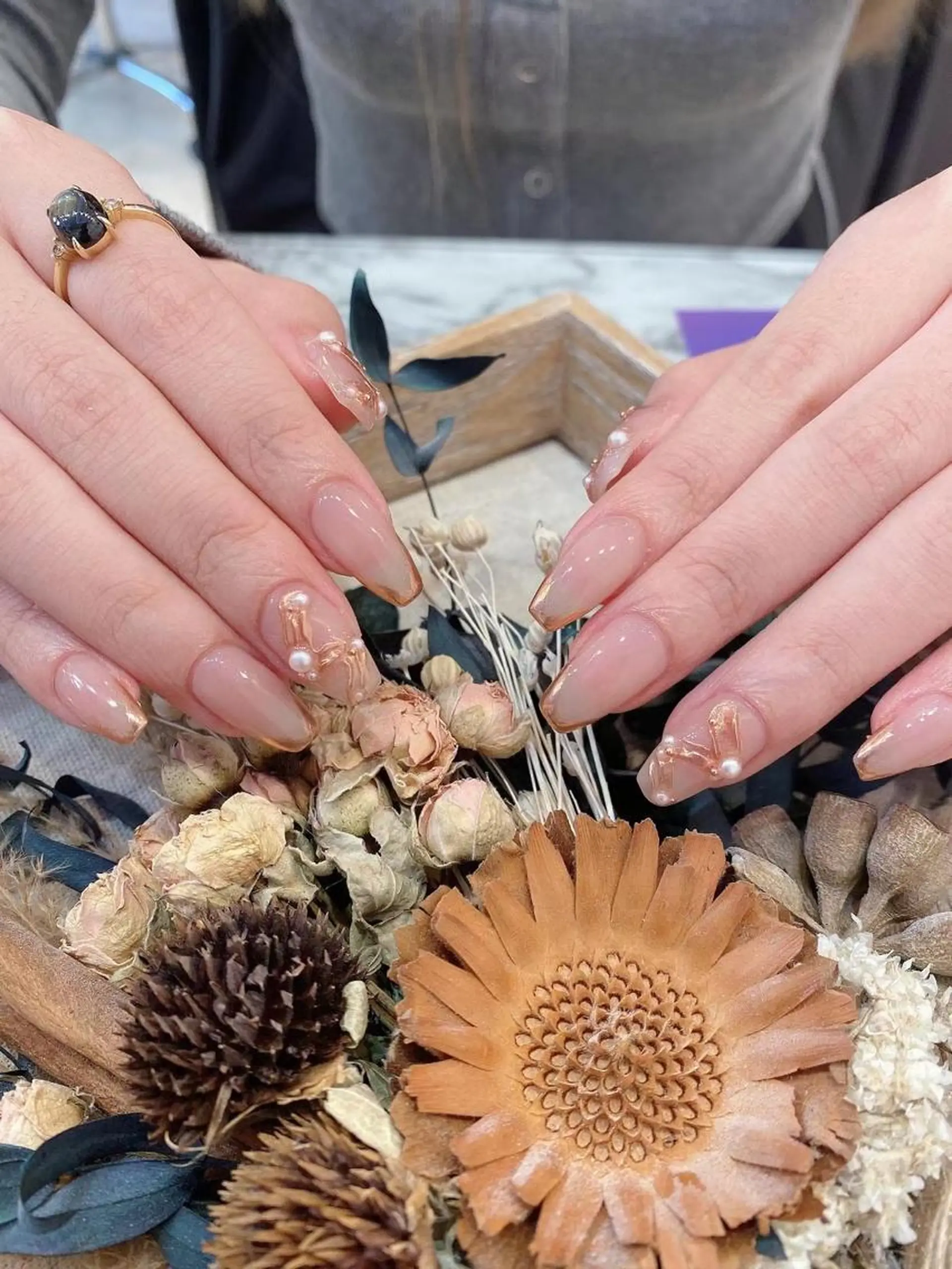 ネイル フレンチネイル ゴールド ミラーネイル Babarla Nailのネイルデザイン