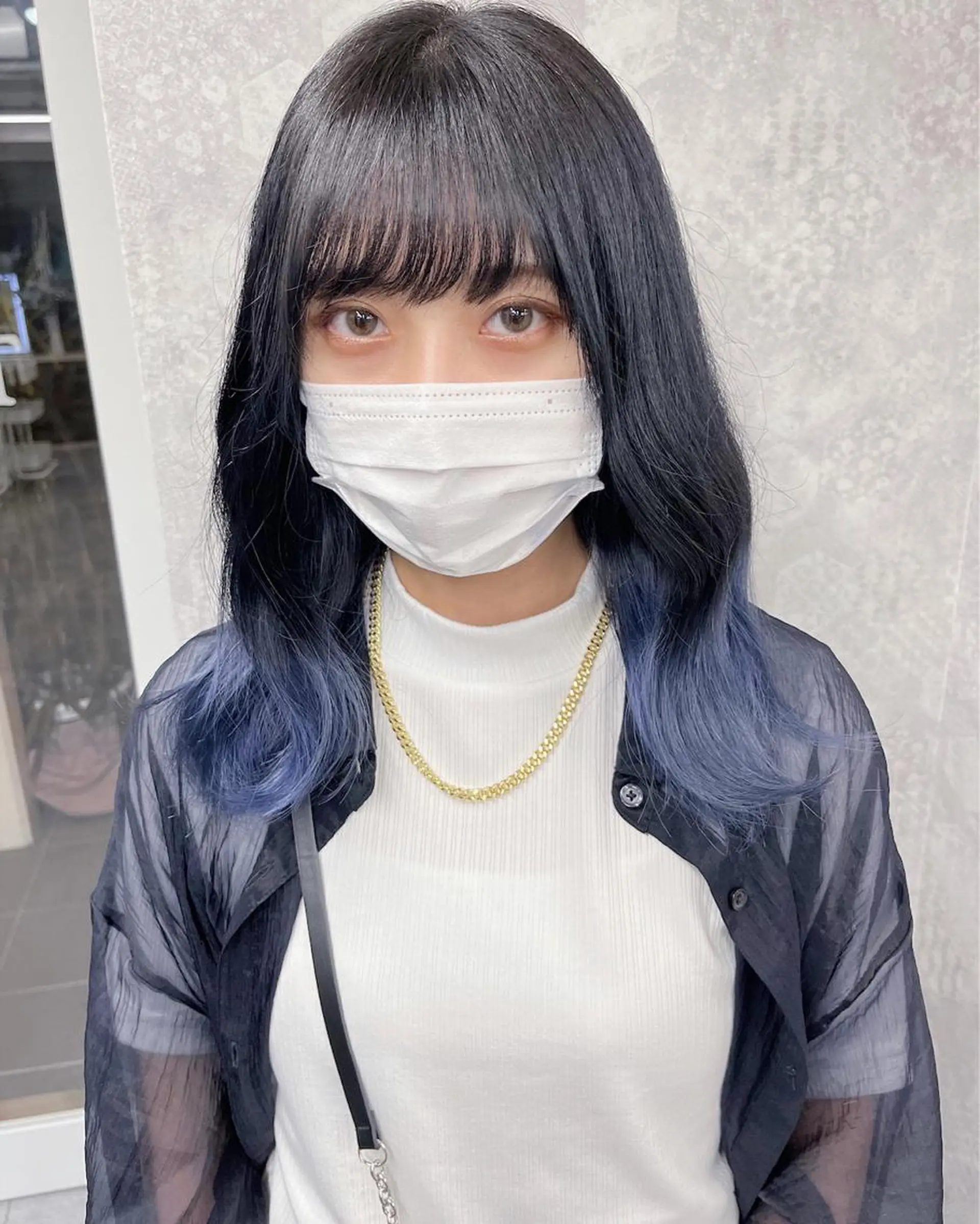 セミロング カラー ヘアアレンジ 韓国レイヤーカット/ 儚げカラーチナツのヘアスタイル