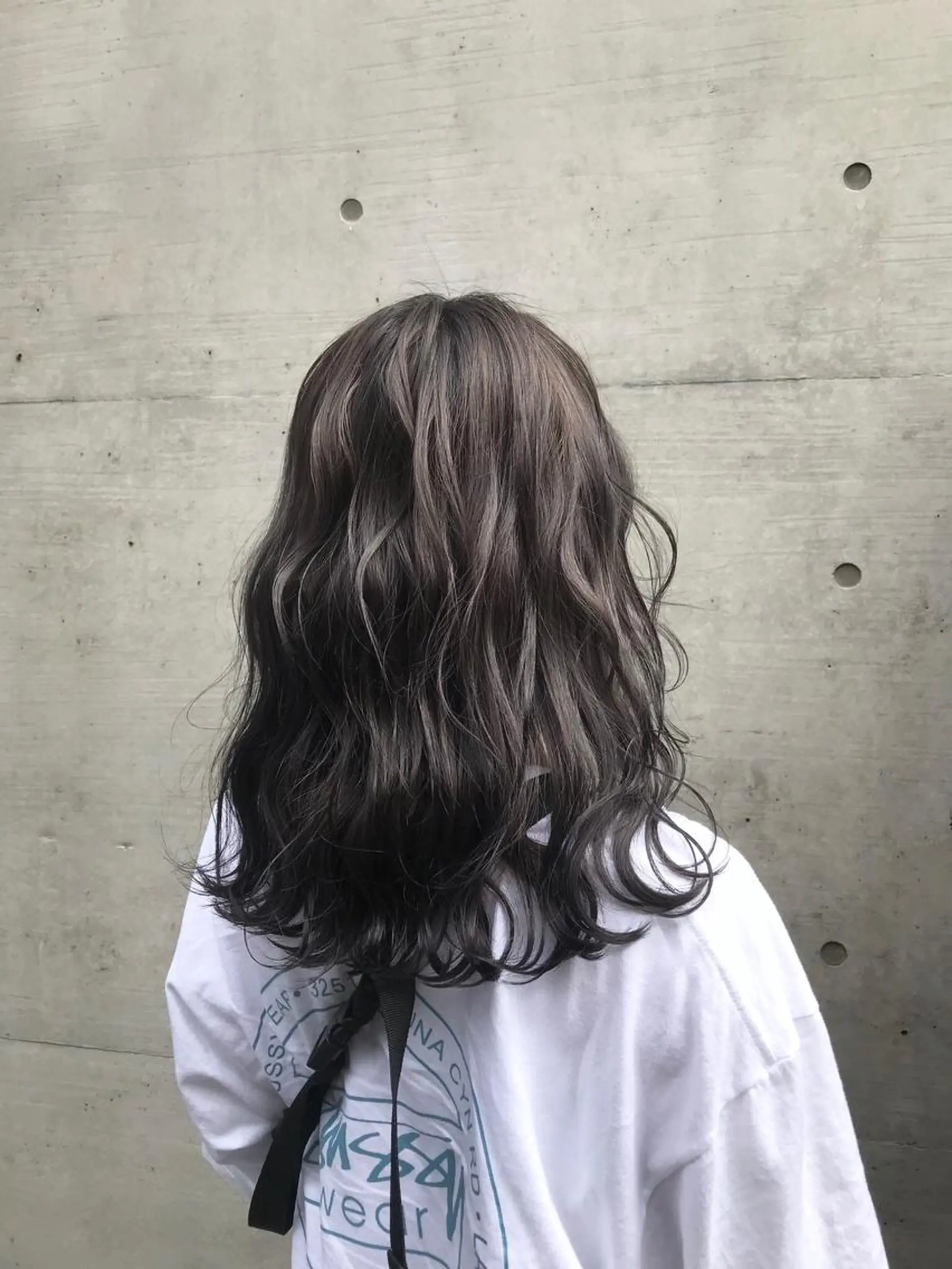 ロング カラー ブラウンカラー パープルカラー a-o横浜所属・色落ちまでキレイに！ ！女性サロンのヘアスタイル