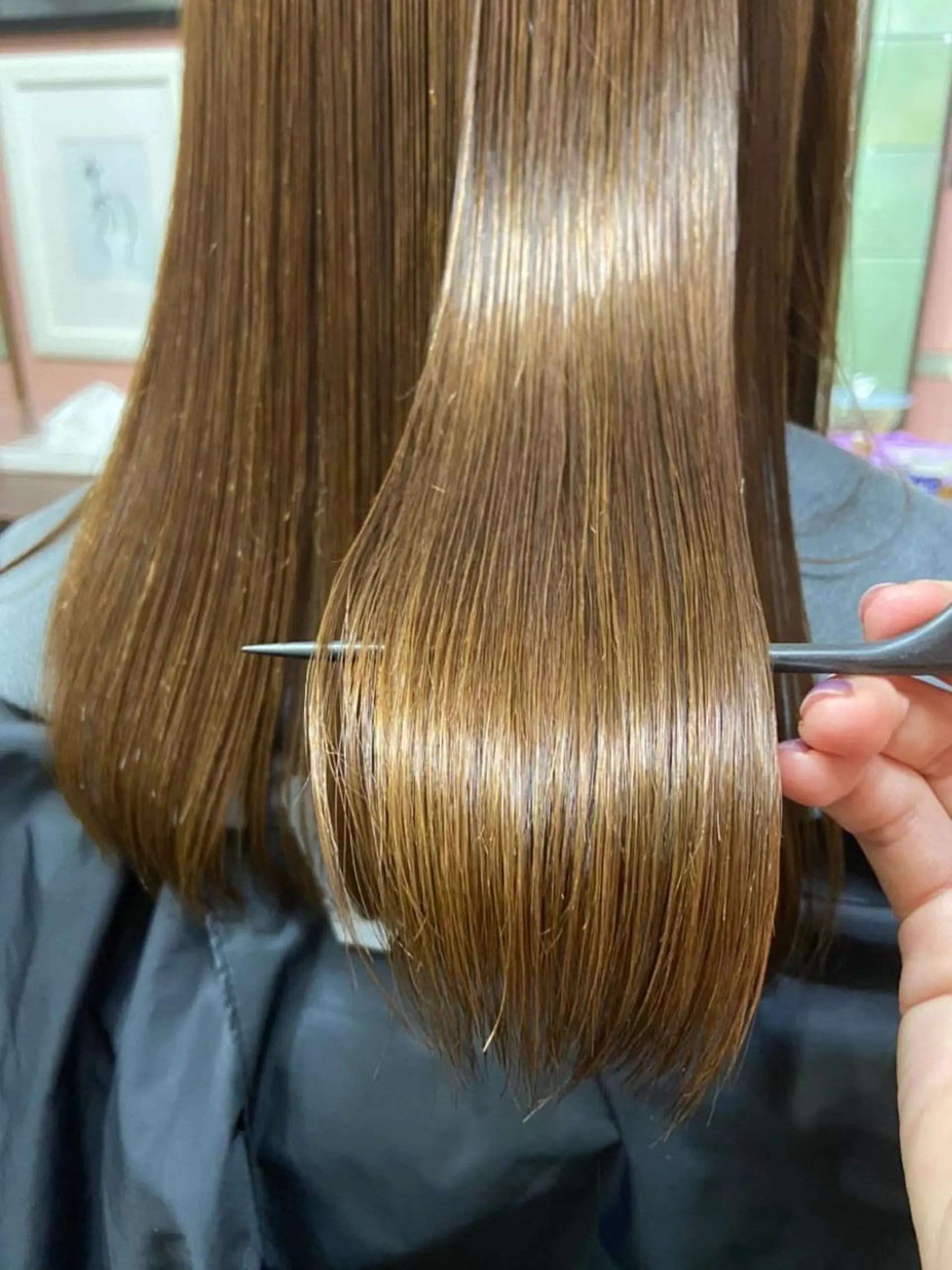 ロング カラー 髪質改善 縮毛矯正 トリートメント カット トリートメント chouette/ 根本優希のヘアスタイル