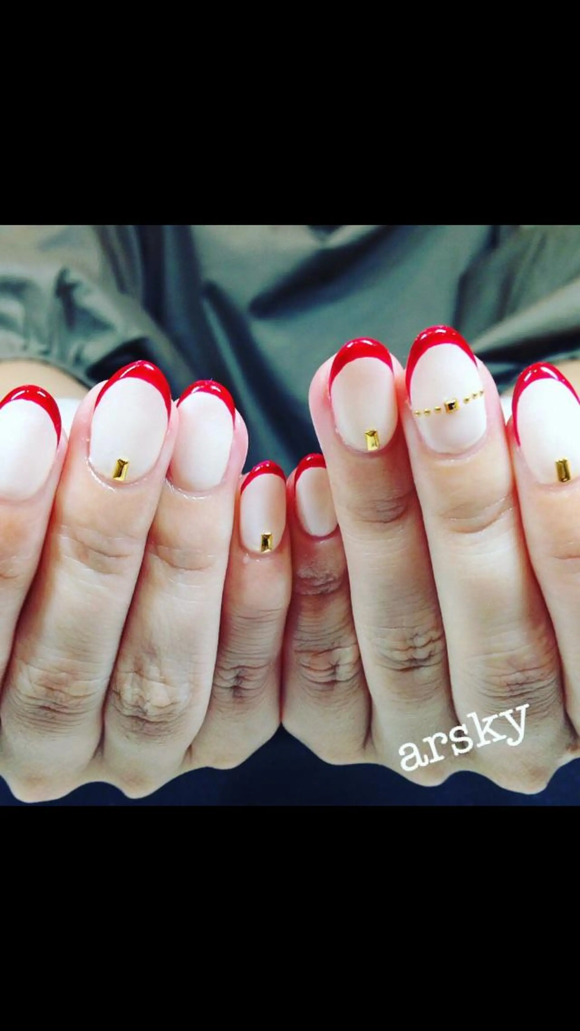ネイル フレンチネイル 赤色 Mateo Nail Artのネイルデザイン
