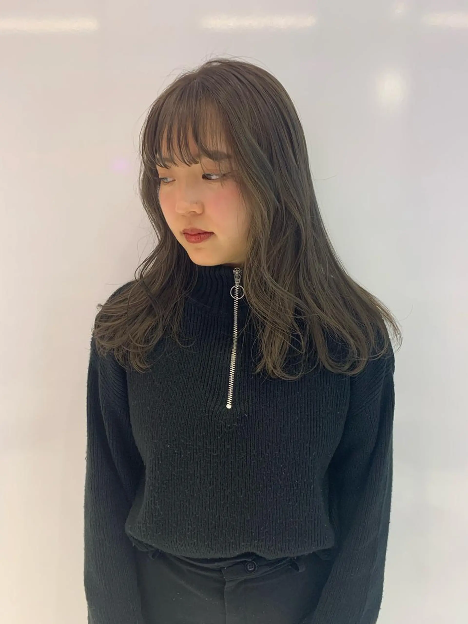 セミロング カラー グレージュ ハッシュカット/ハイ トーン/MANAMIのヘアスタイル