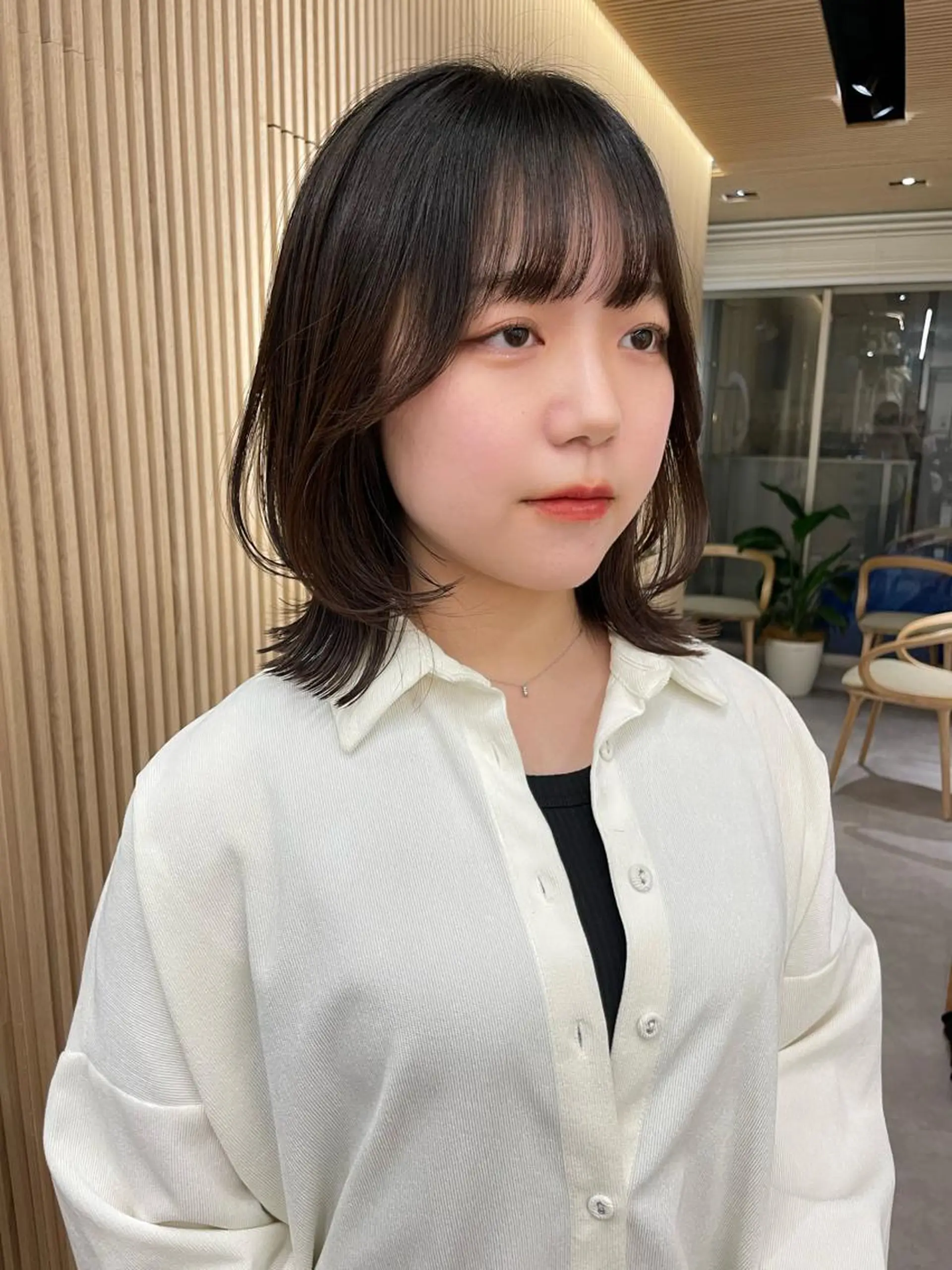 ミディアム レイヤーカット レイヤー縮毛矯正 ささきすずね💗のヘアスタイル