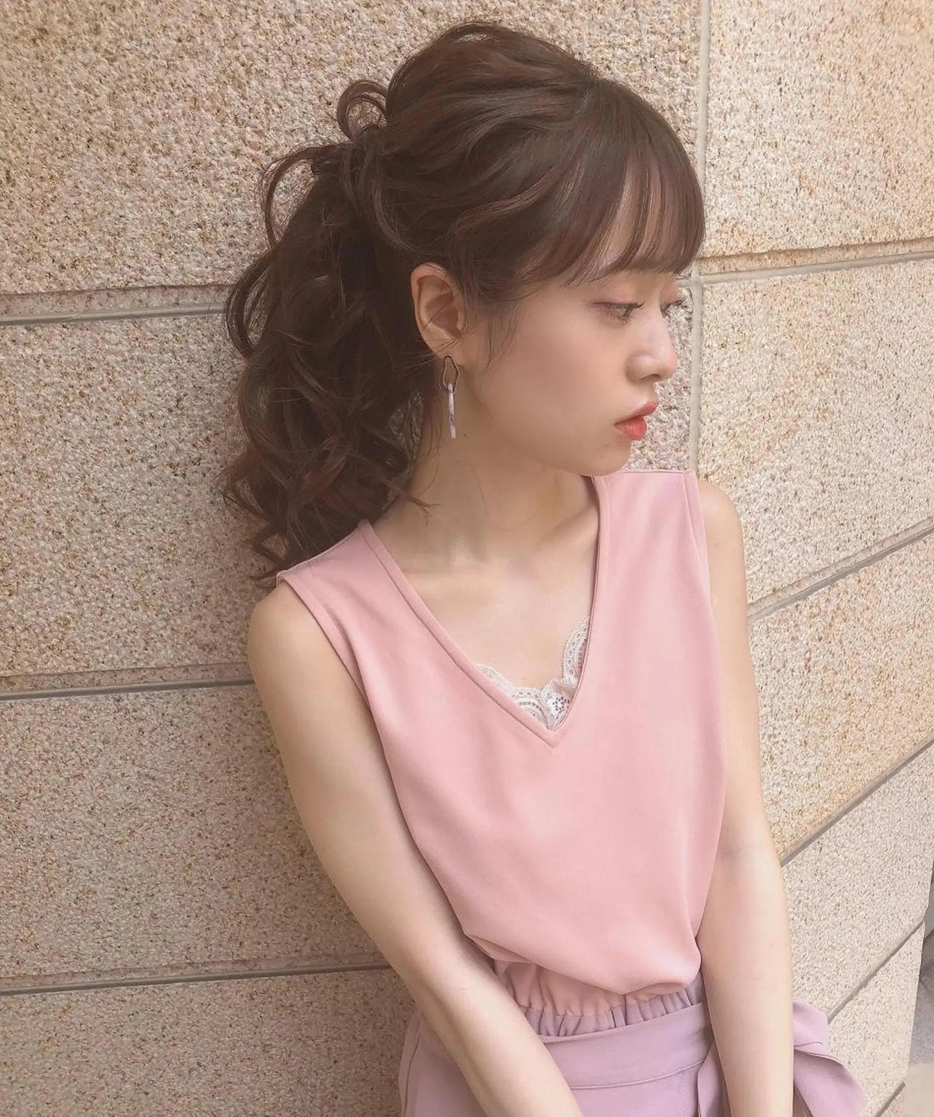 ロング カラー ヘアアレンジ ポニーテール autre所属・大久保 ひでなりのヘアスタイル