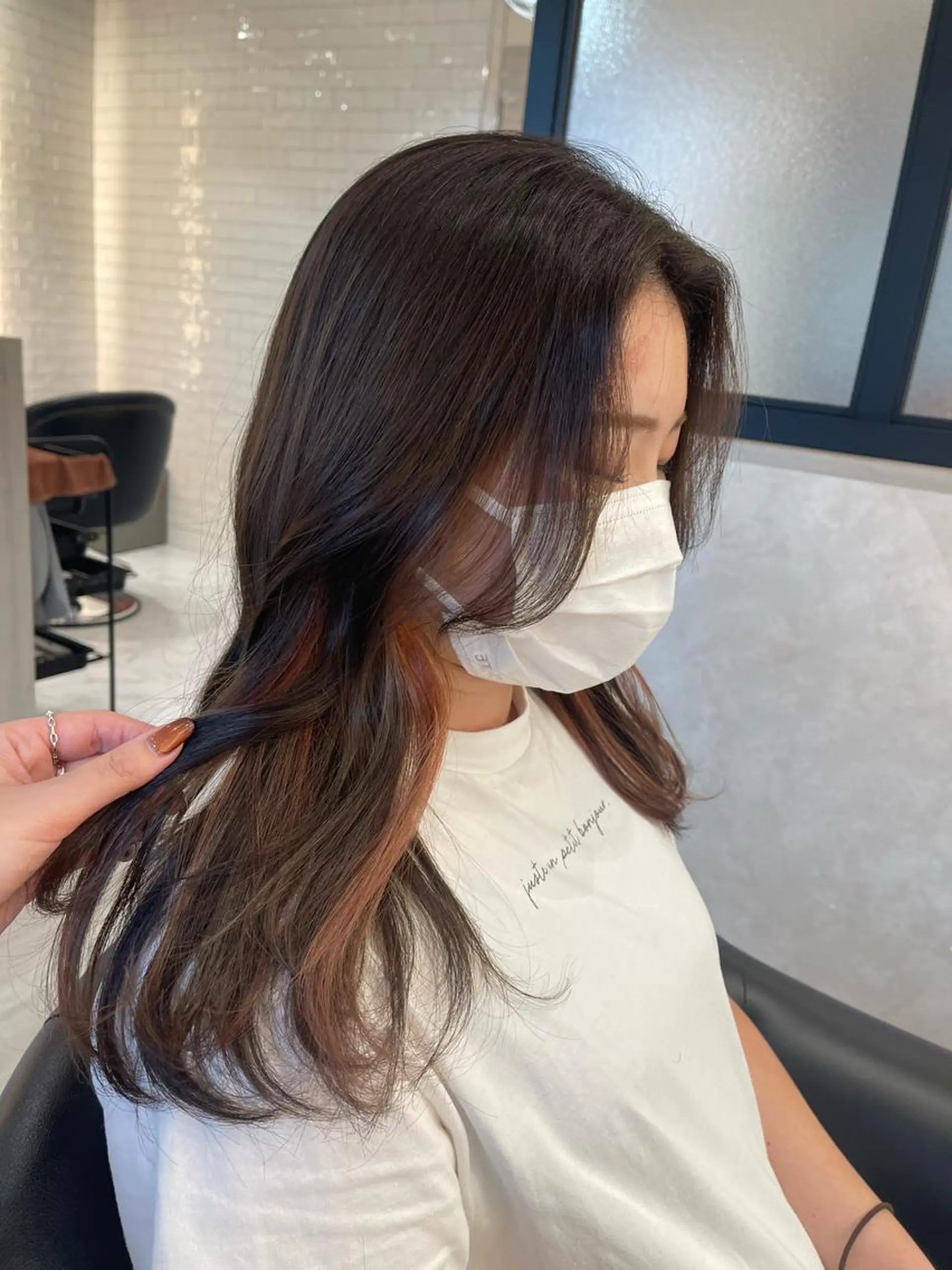 ロング カラー ヘアカラー トリートメント &chaLme   心斎橋所属・emi/髪質改善/ 韓国風/艶カラーのヘアスタイル