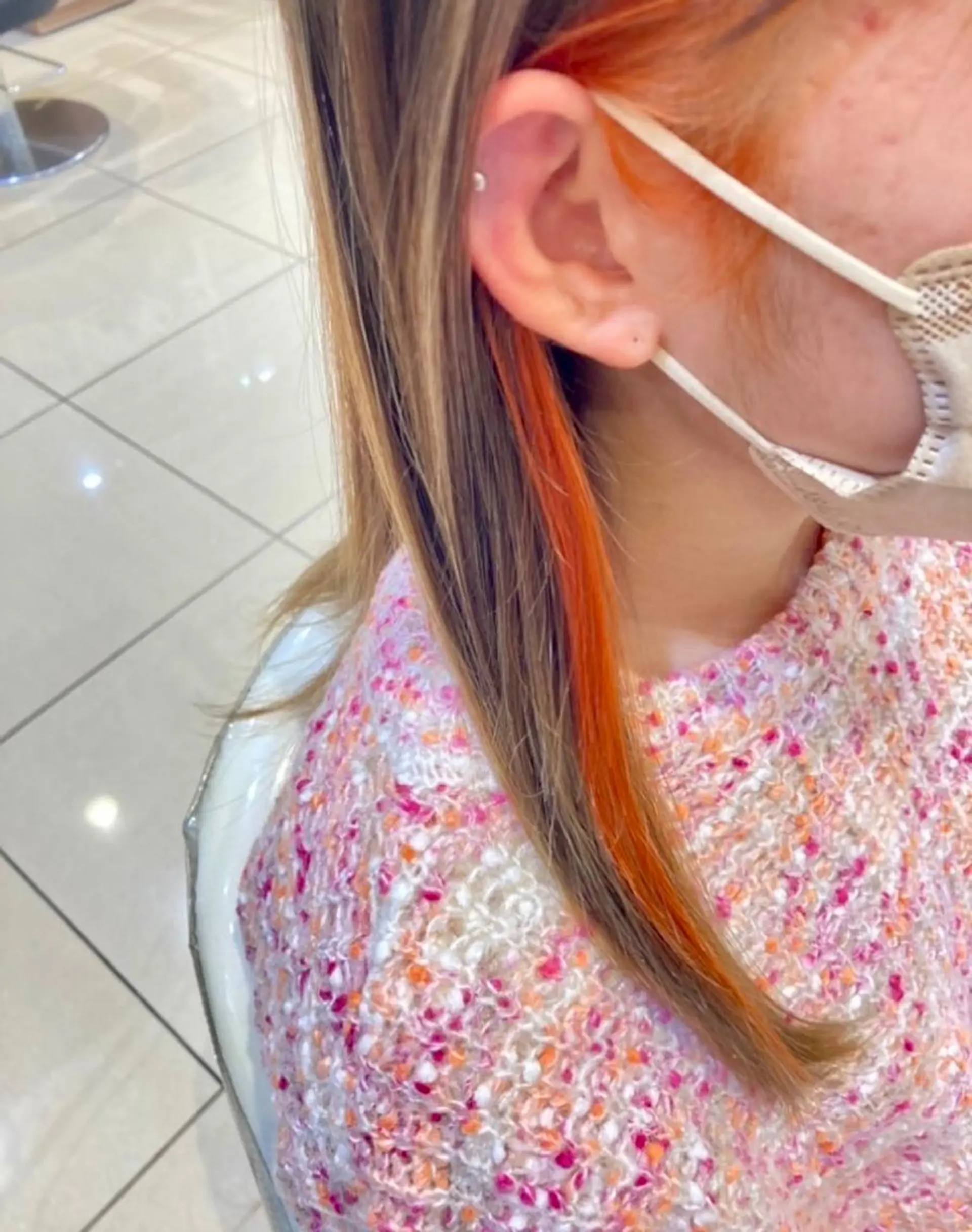 ロング カラー ベージュカラー ダブルカラー イヤリングカラー ミルキーベージュ オレンジ 似合わせカラーリスト 佐竹　舞🌼のヘアスタイル