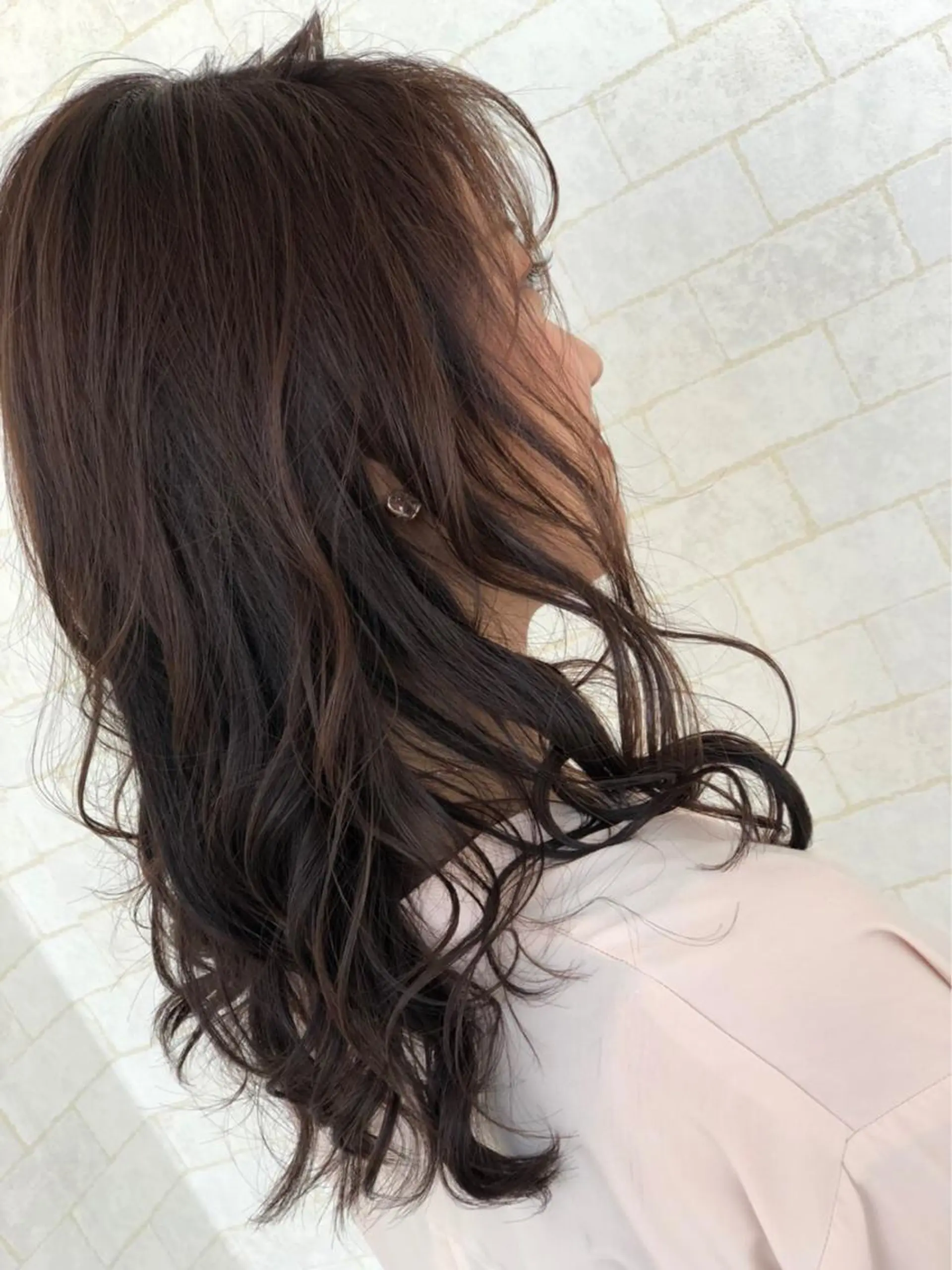 セミロング カラー ヘアアレンジ ブラウンカラー ショコラブラウン 【ショートスタイル】 志波李空のヘアスタイル