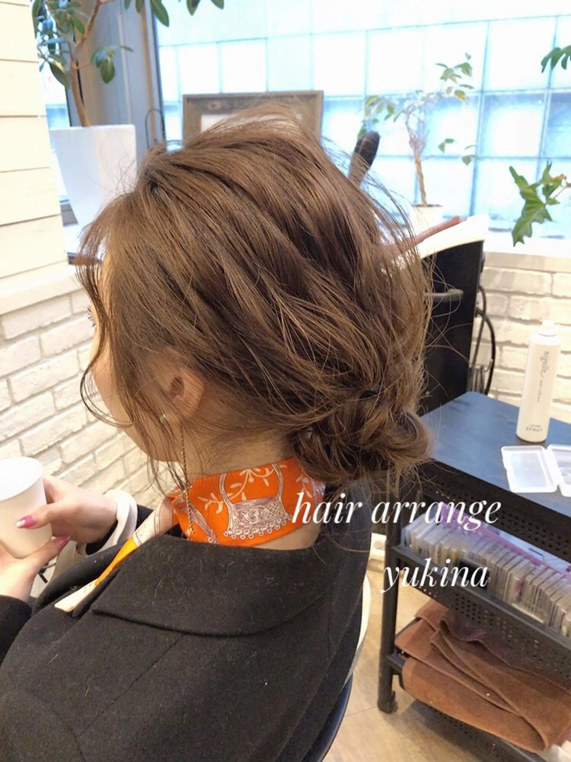 セミロング お団子ヘア ヘアセット Hair Salon BOTTOMS所属・✨透明感ケアカラー✨ 長野ゆきなのヘアスタイル